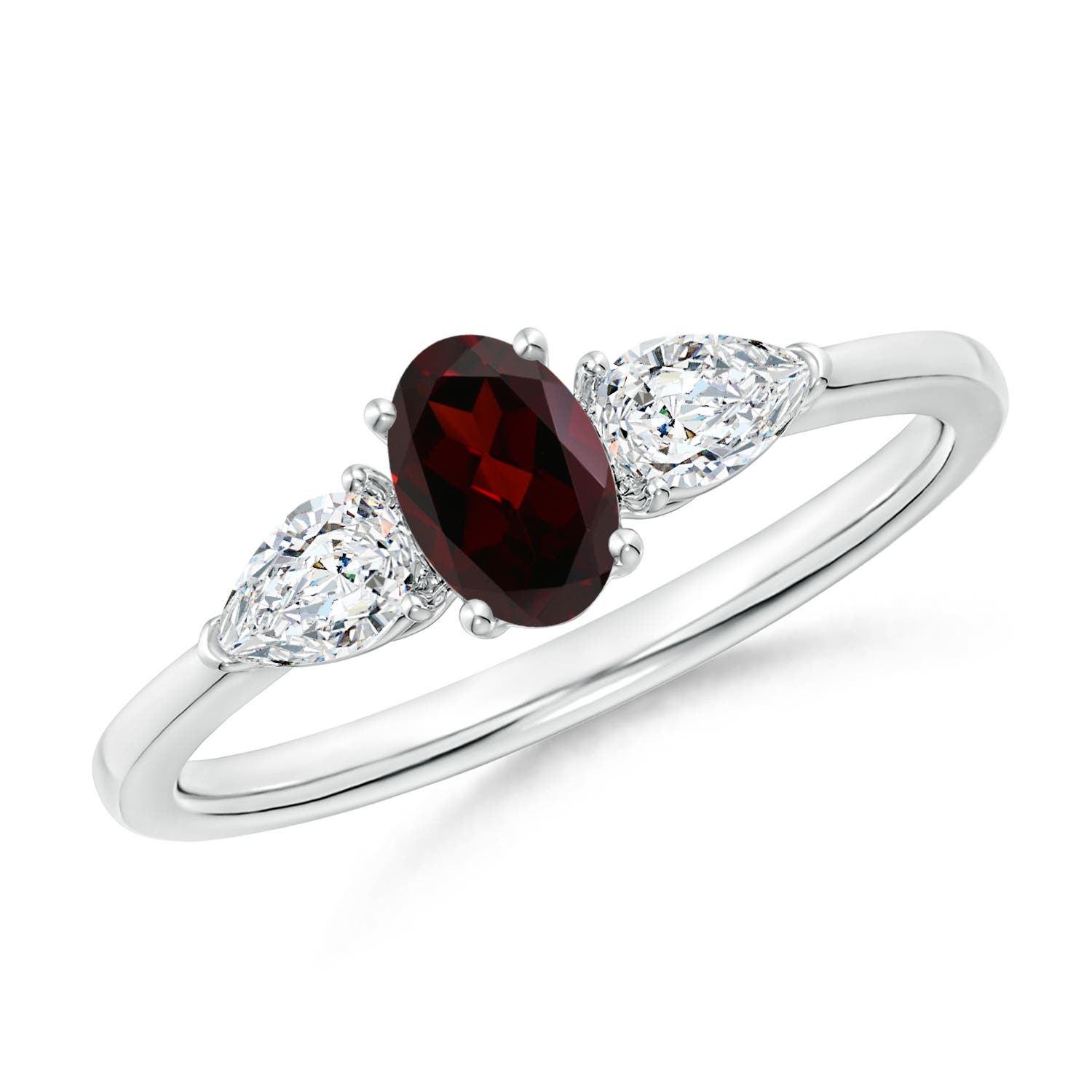 A - Garnet / 0.95 CT / 14 KT White Gold