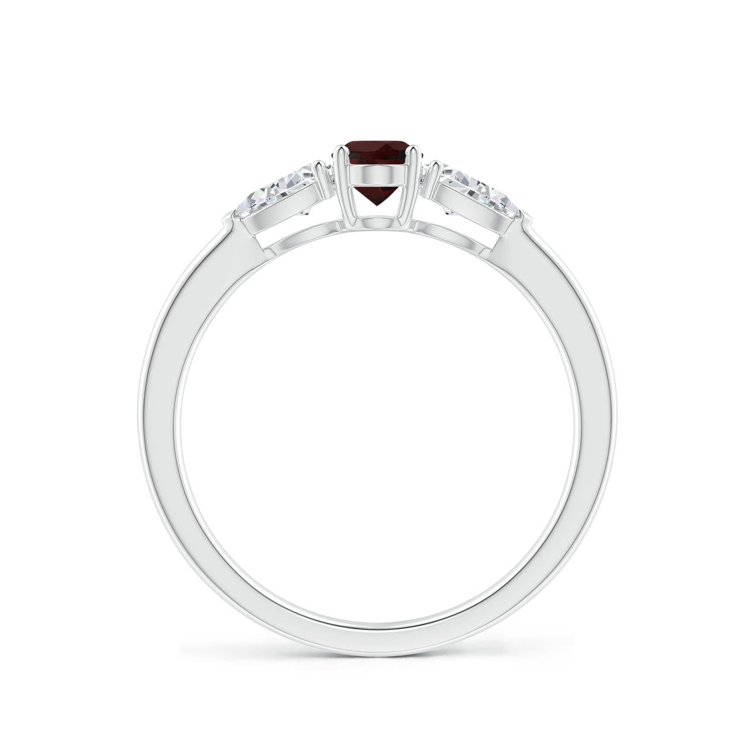 A - Garnet / 0.95 CT / 14 KT White Gold