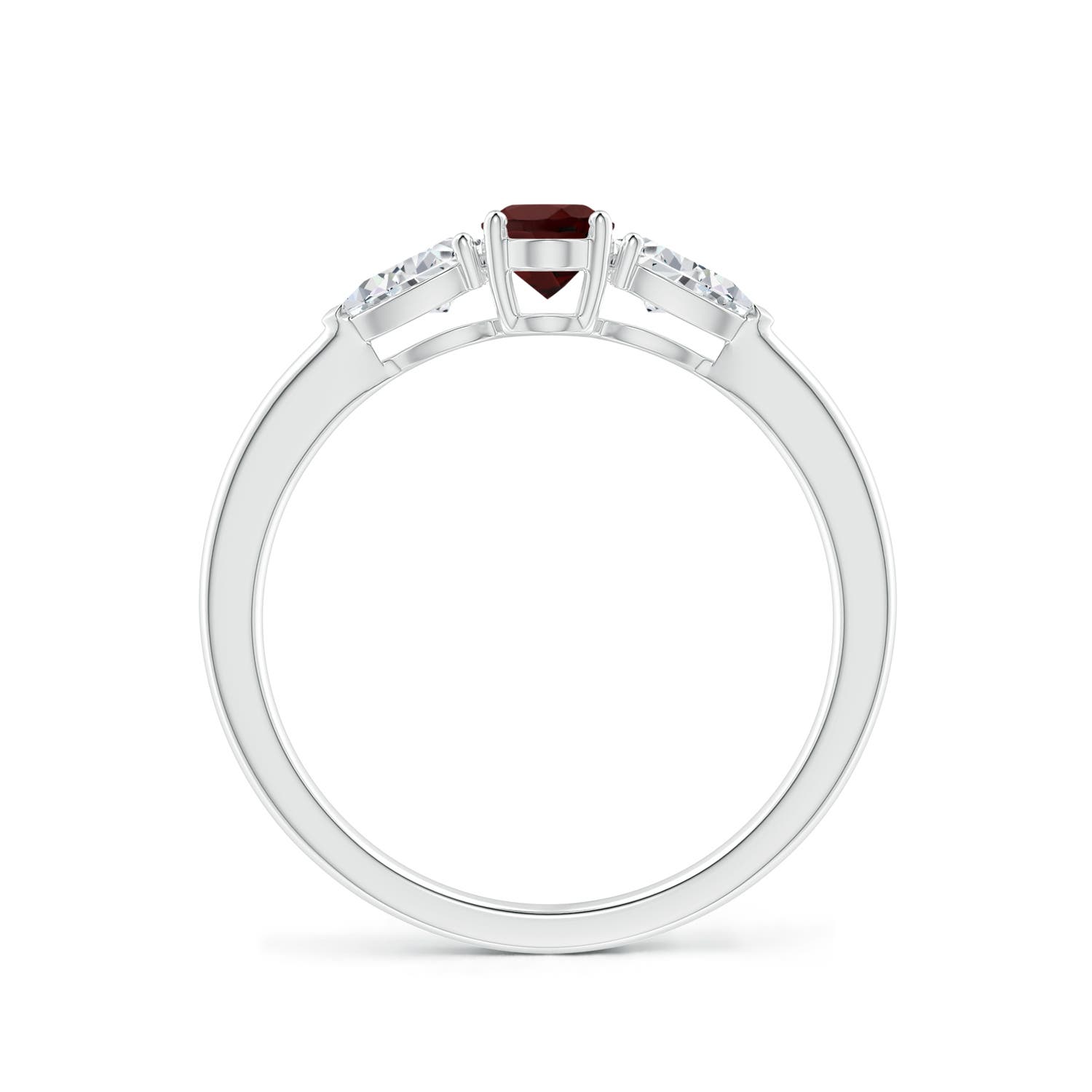 AA - Garnet / 0.95 CT / 14 KT White Gold