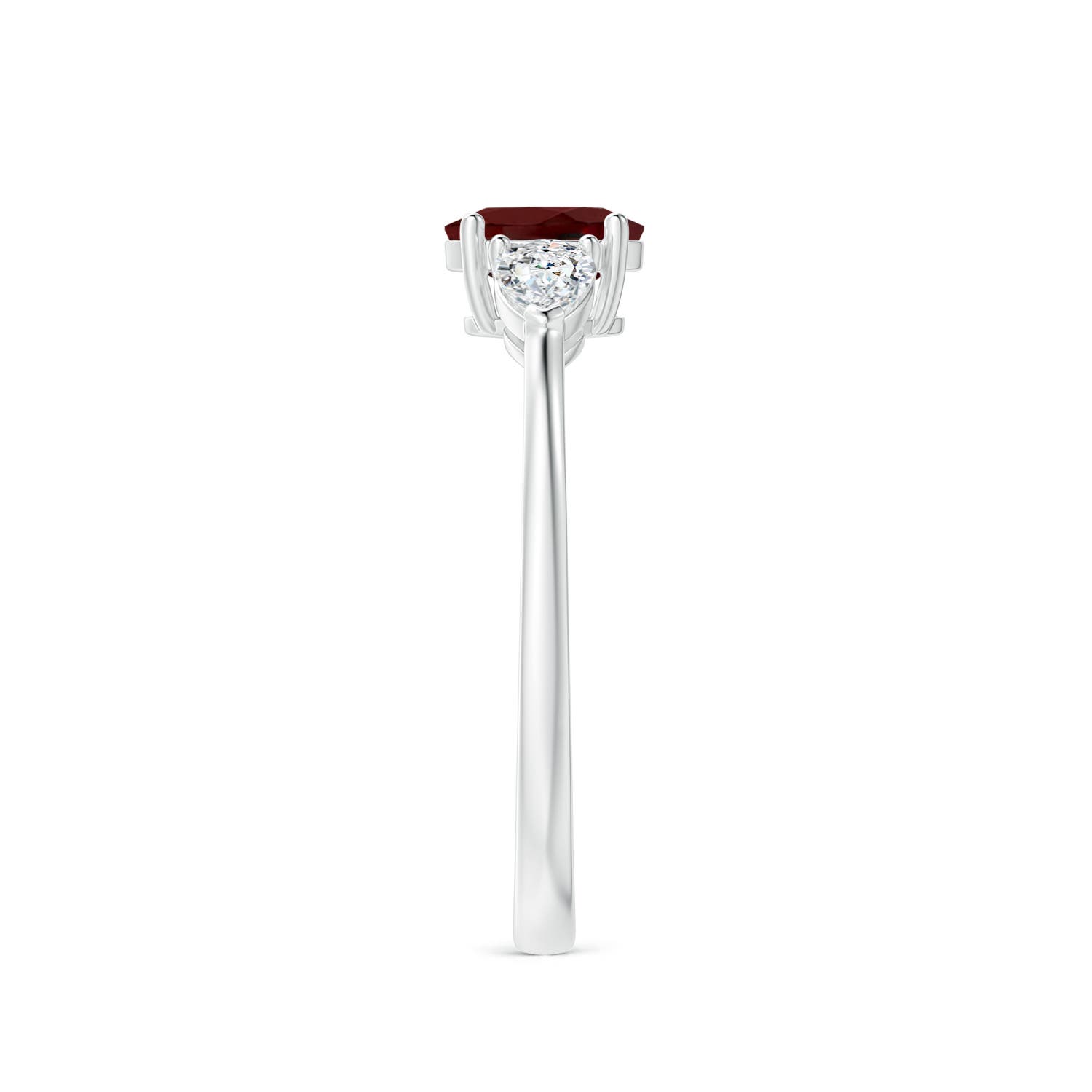 AAA - Garnet / 0.95 CT / 14 KT White Gold