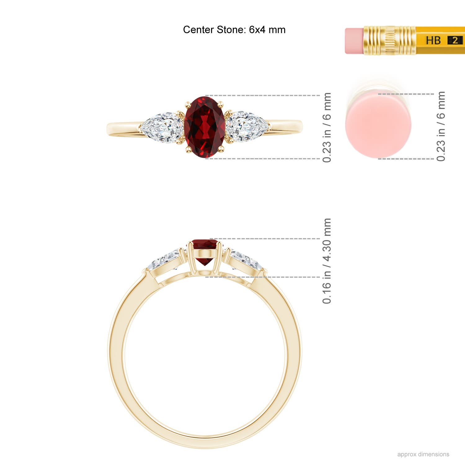 AAAA - Garnet / 0.95 CT / 14 KT Yellow Gold