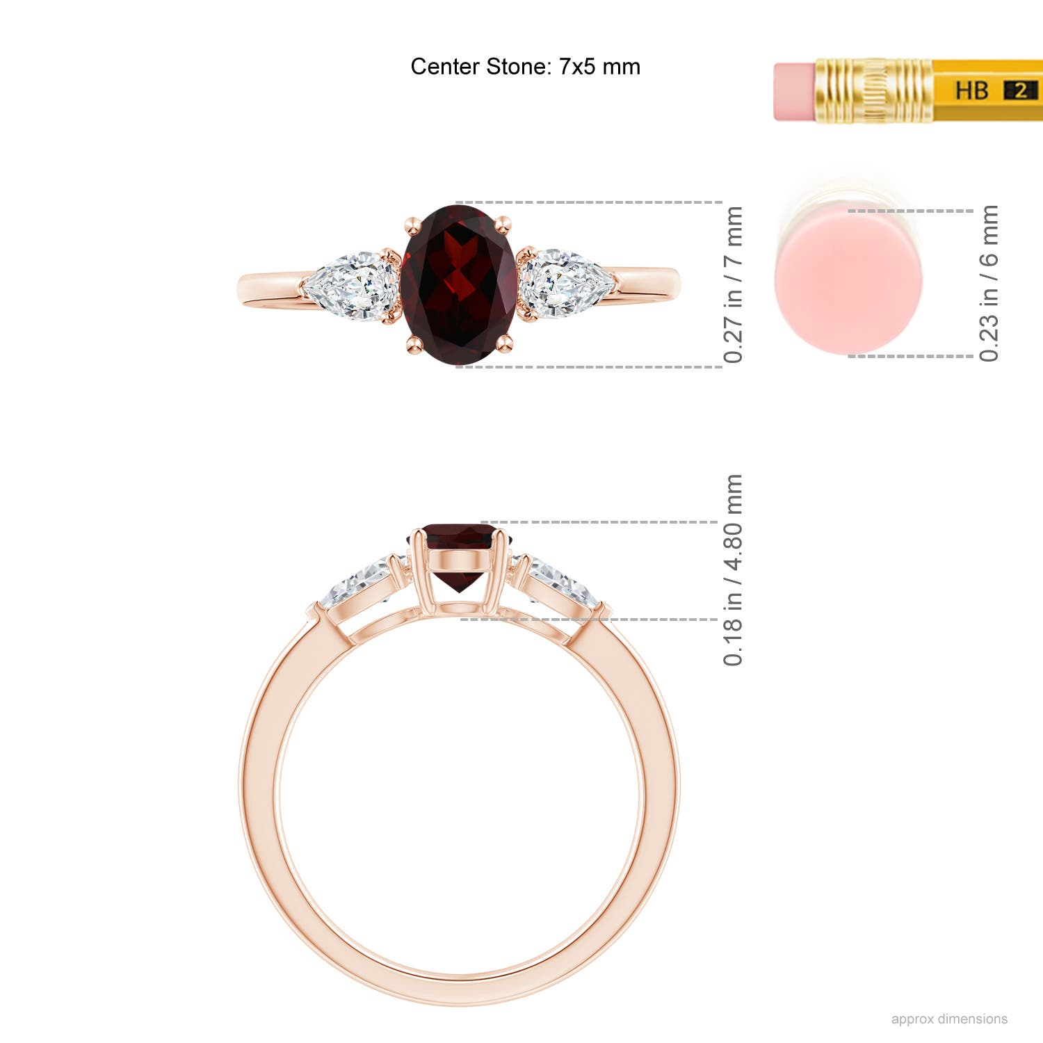 A - Garnet / 1.3 CT / 14 KT Rose Gold