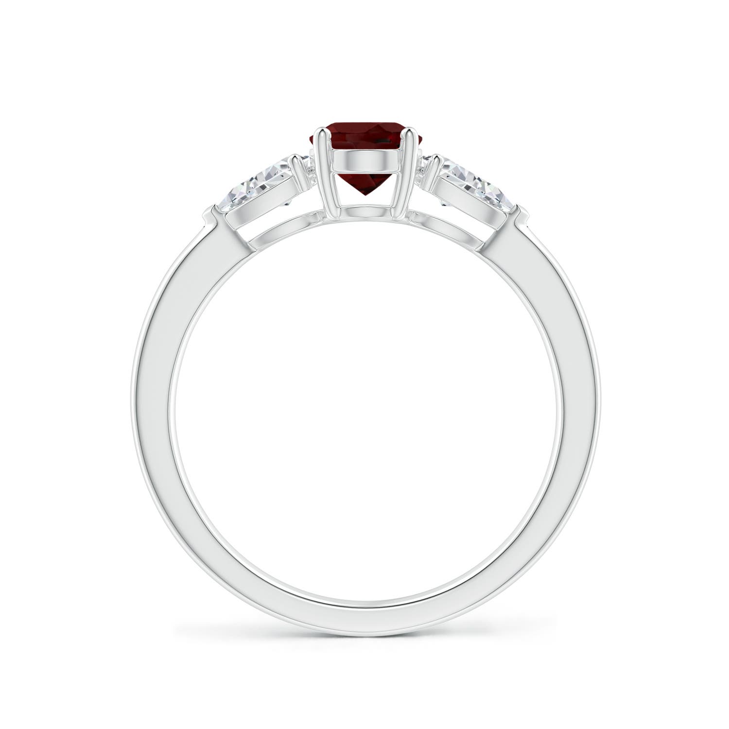 AAA - Garnet / 1.3 CT / 14 KT White Gold