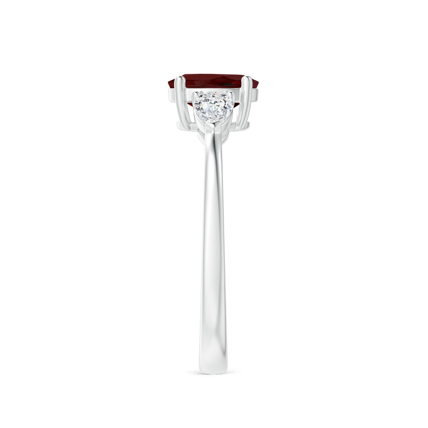 AAA - Garnet / 1.3 CT / 14 KT White Gold