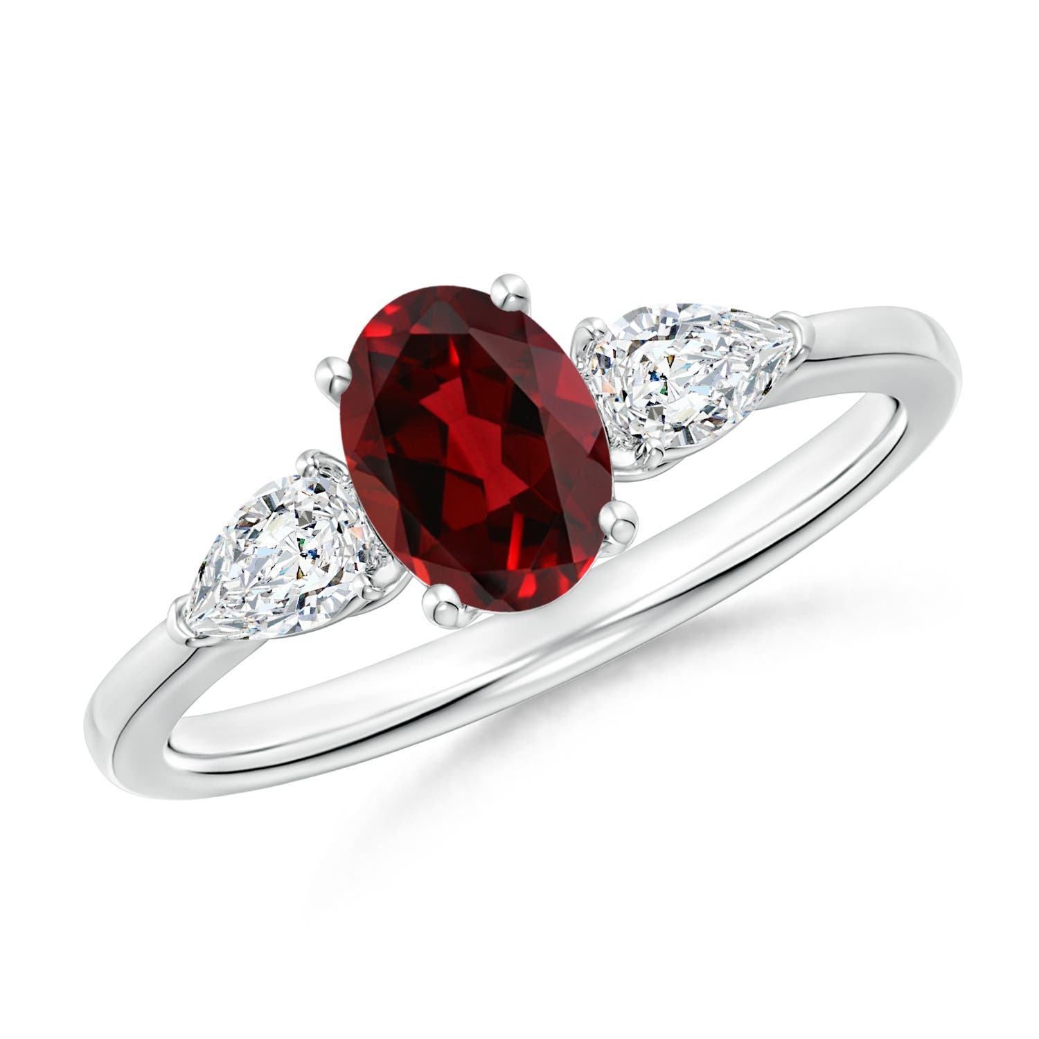 AAAA - Garnet / 1.3 CT / 14 KT White Gold