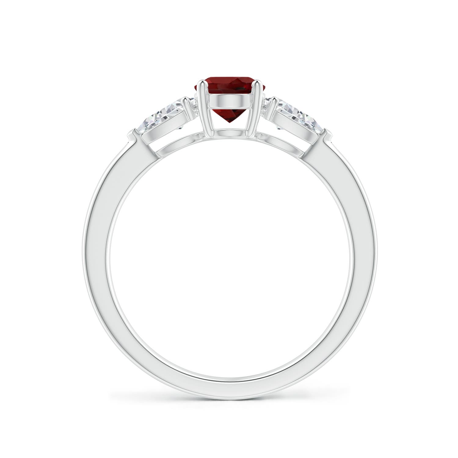 AAAA - Garnet / 1.3 CT / 14 KT White Gold