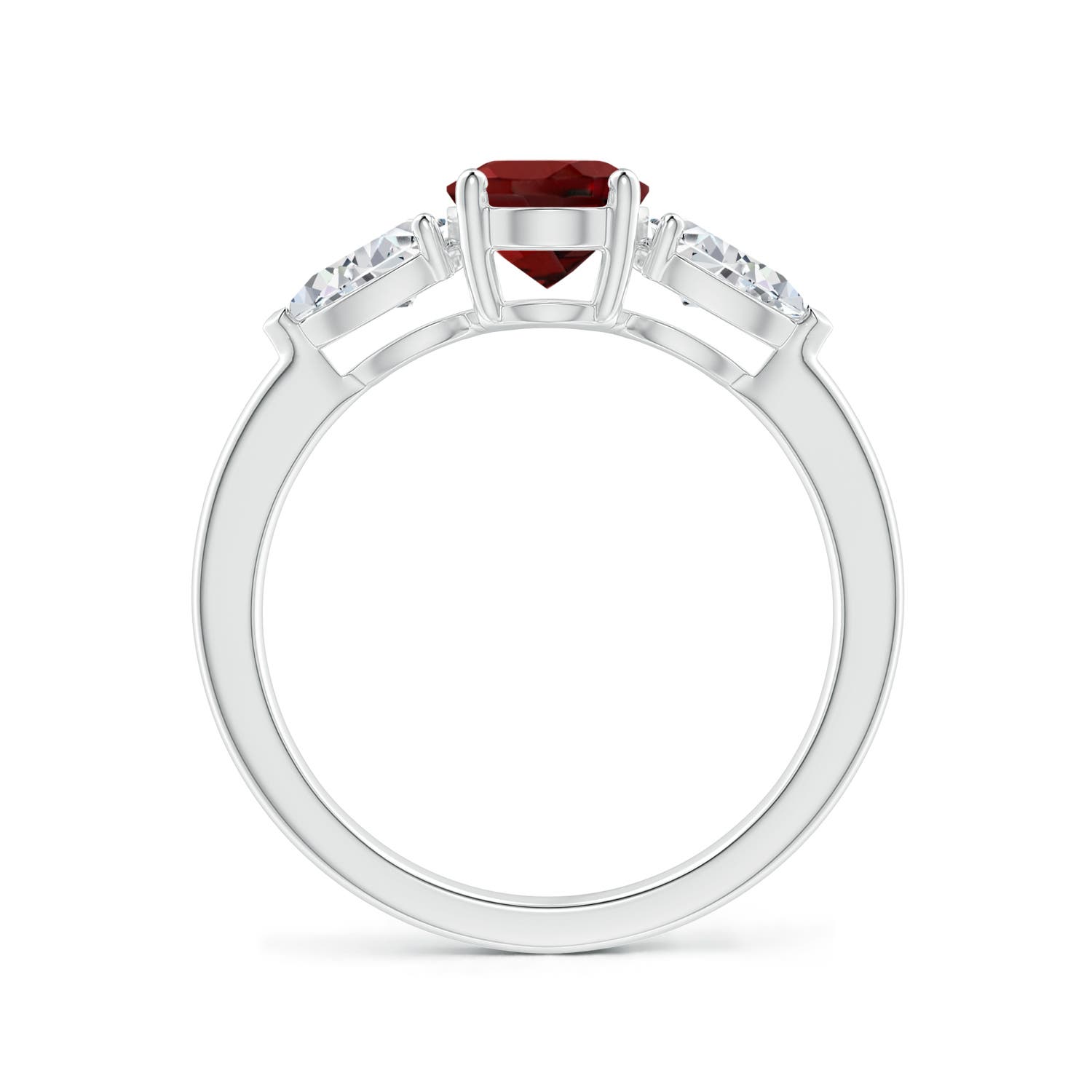 AAAA - Garnet / 2.25 CT / 14 KT White Gold