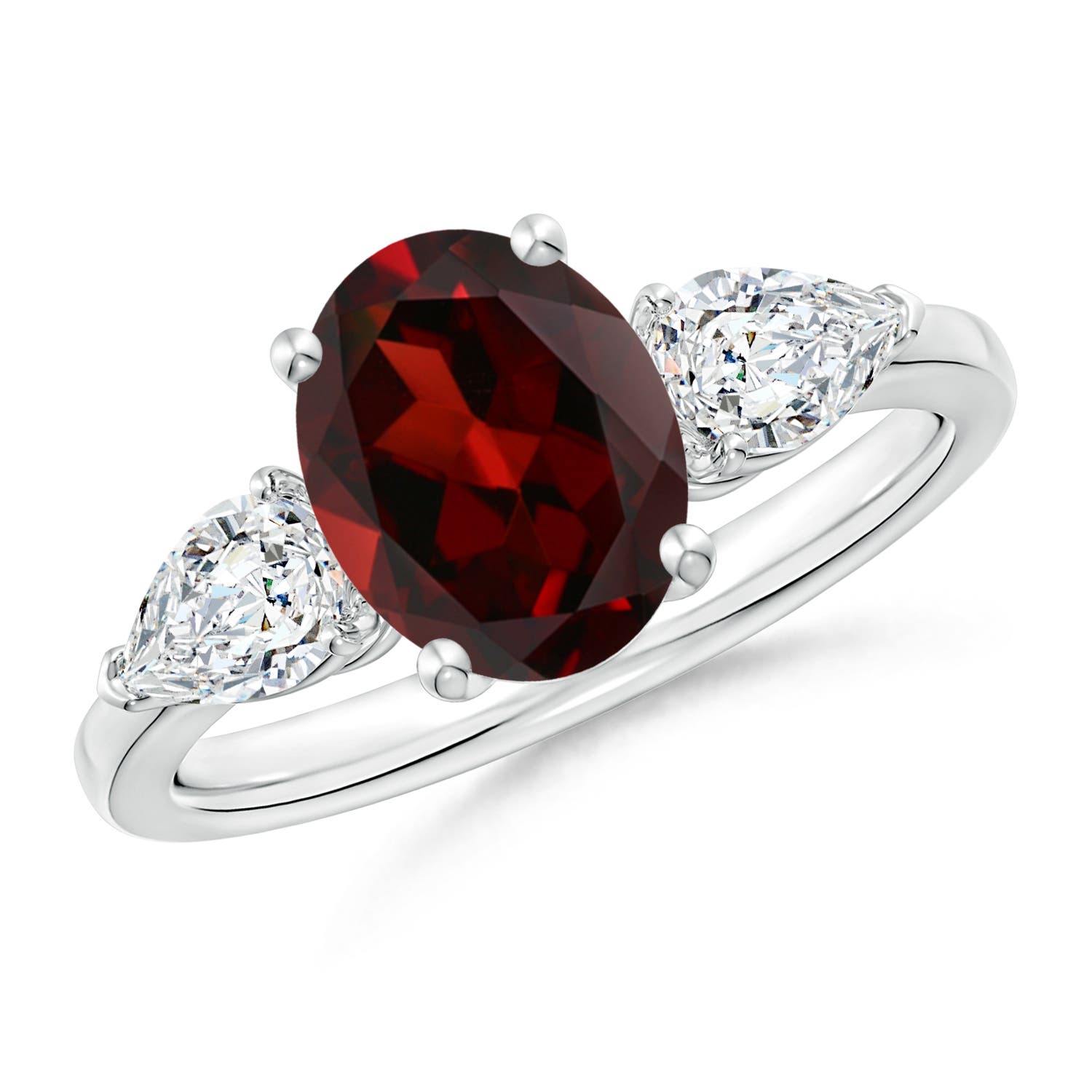 AAA - Garnet / 2.8 CT / 14 KT White Gold