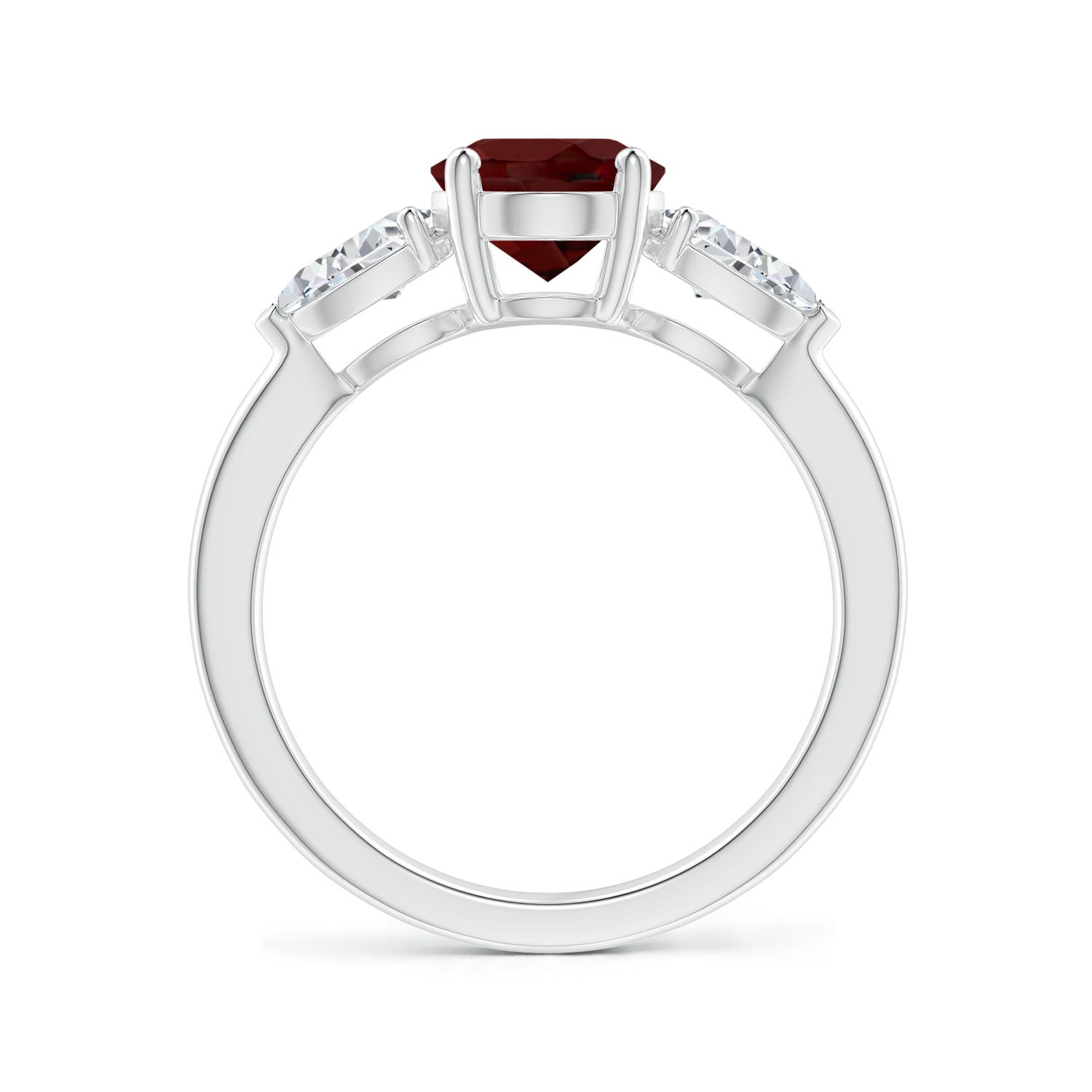 AAA - Garnet / 2.8 CT / 14 KT White Gold