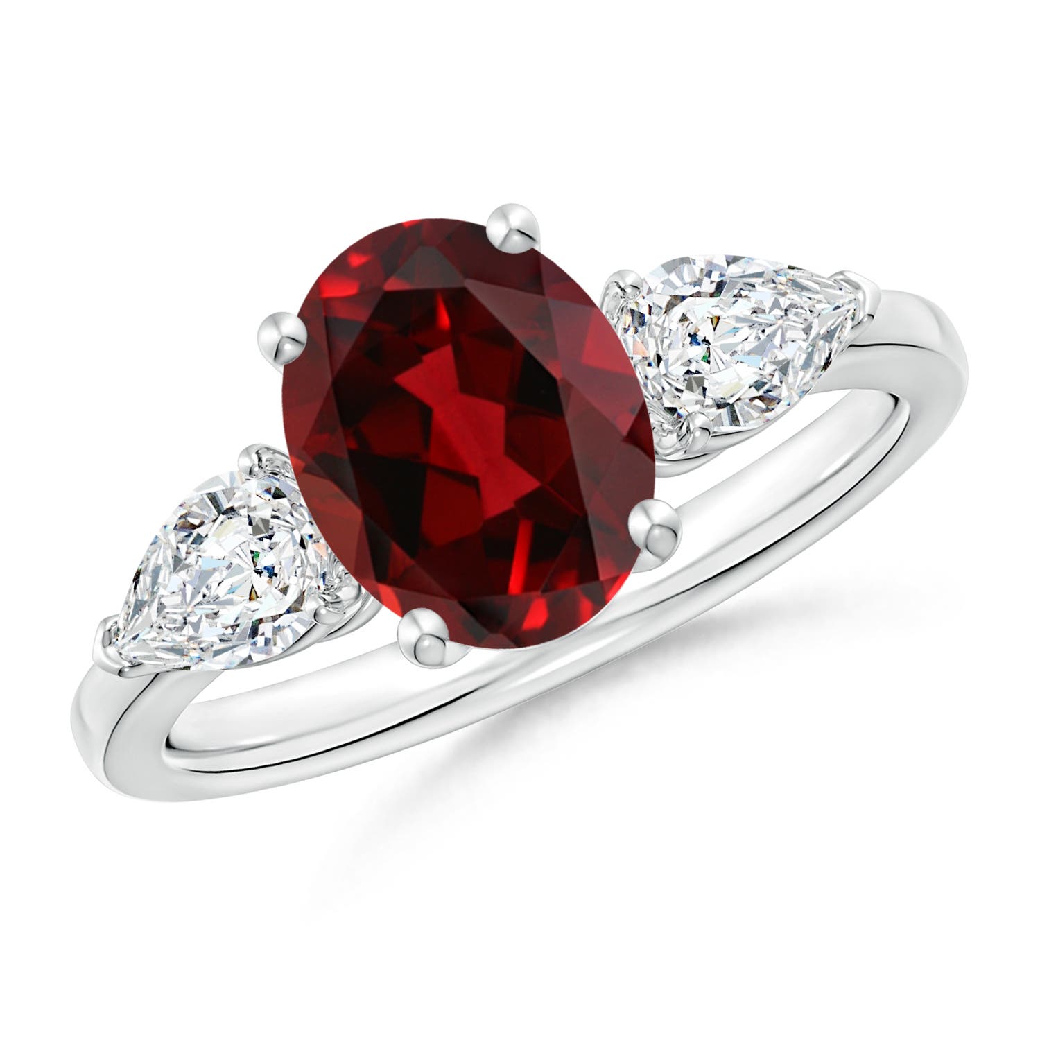 AAAA - Garnet / 2.8 CT / 14 KT White Gold