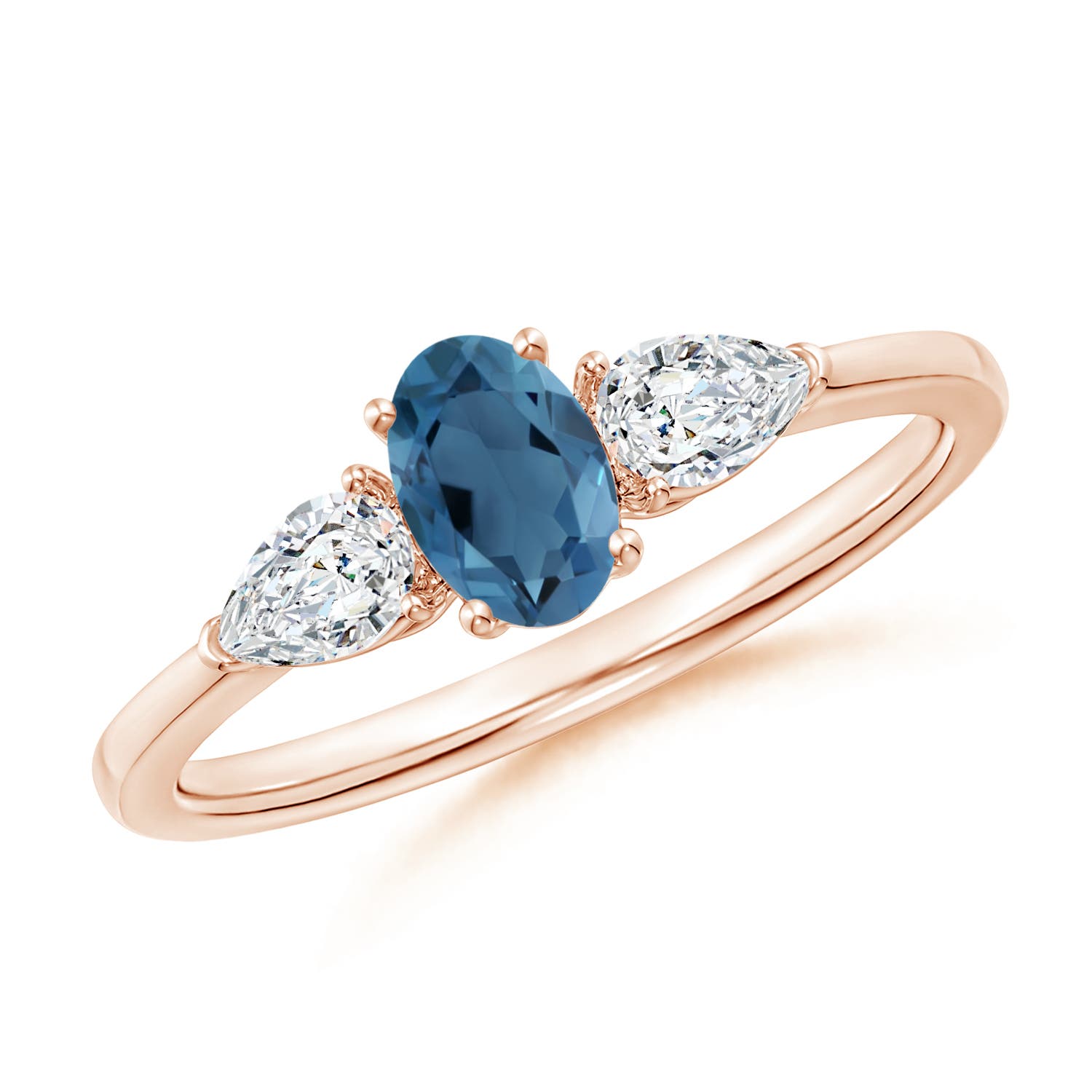 A - London Blue Topaz / 0.94 CT / 14 KT Rose Gold