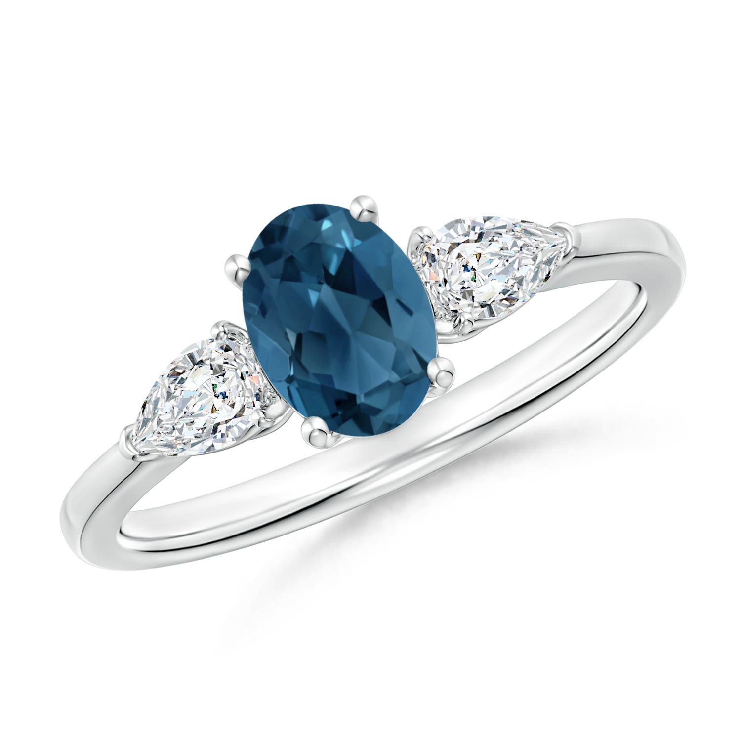 AA - London Blue Topaz / 1.35 CT / 14 KT White Gold