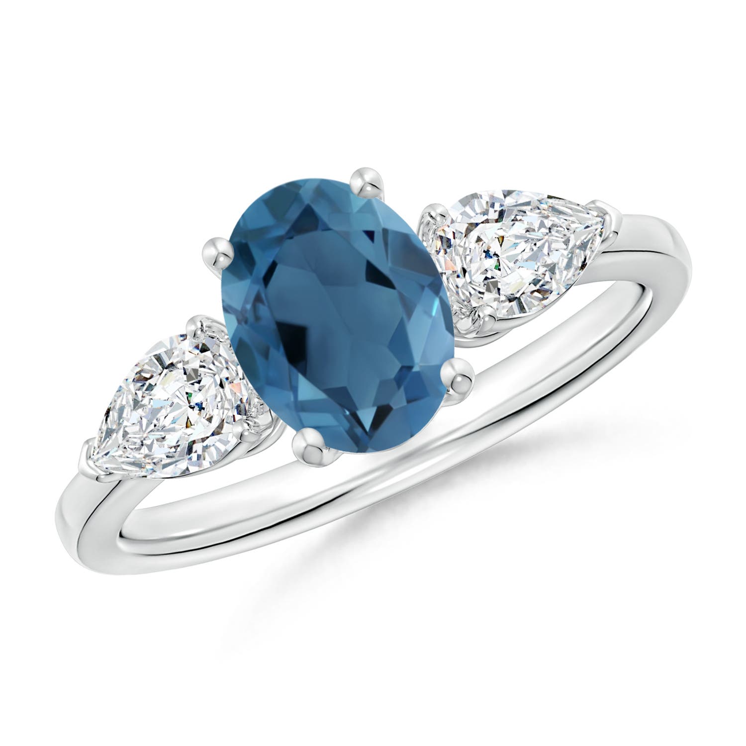 A - London Blue Topaz / 2.3 CT / 14 KT White Gold