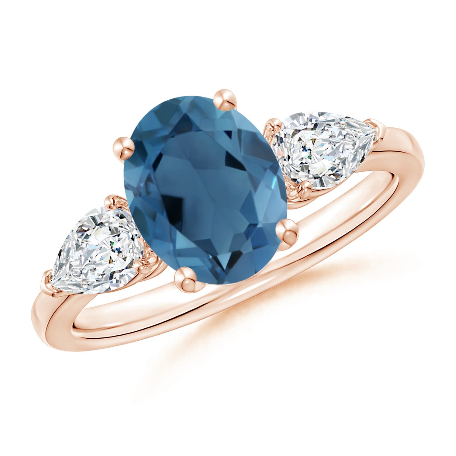 A - London Blue Topaz / 3.05 CT / 14 KT Rose Gold