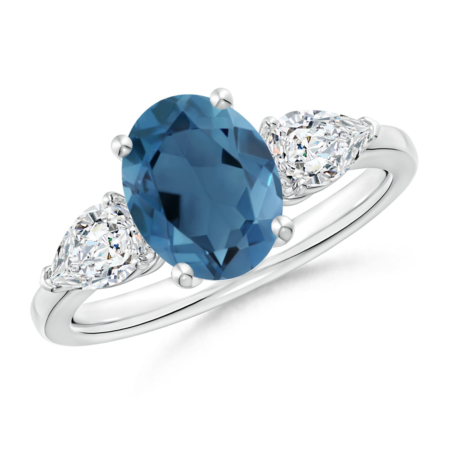 A - London Blue Topaz / 3.05 CT / 14 KT White Gold