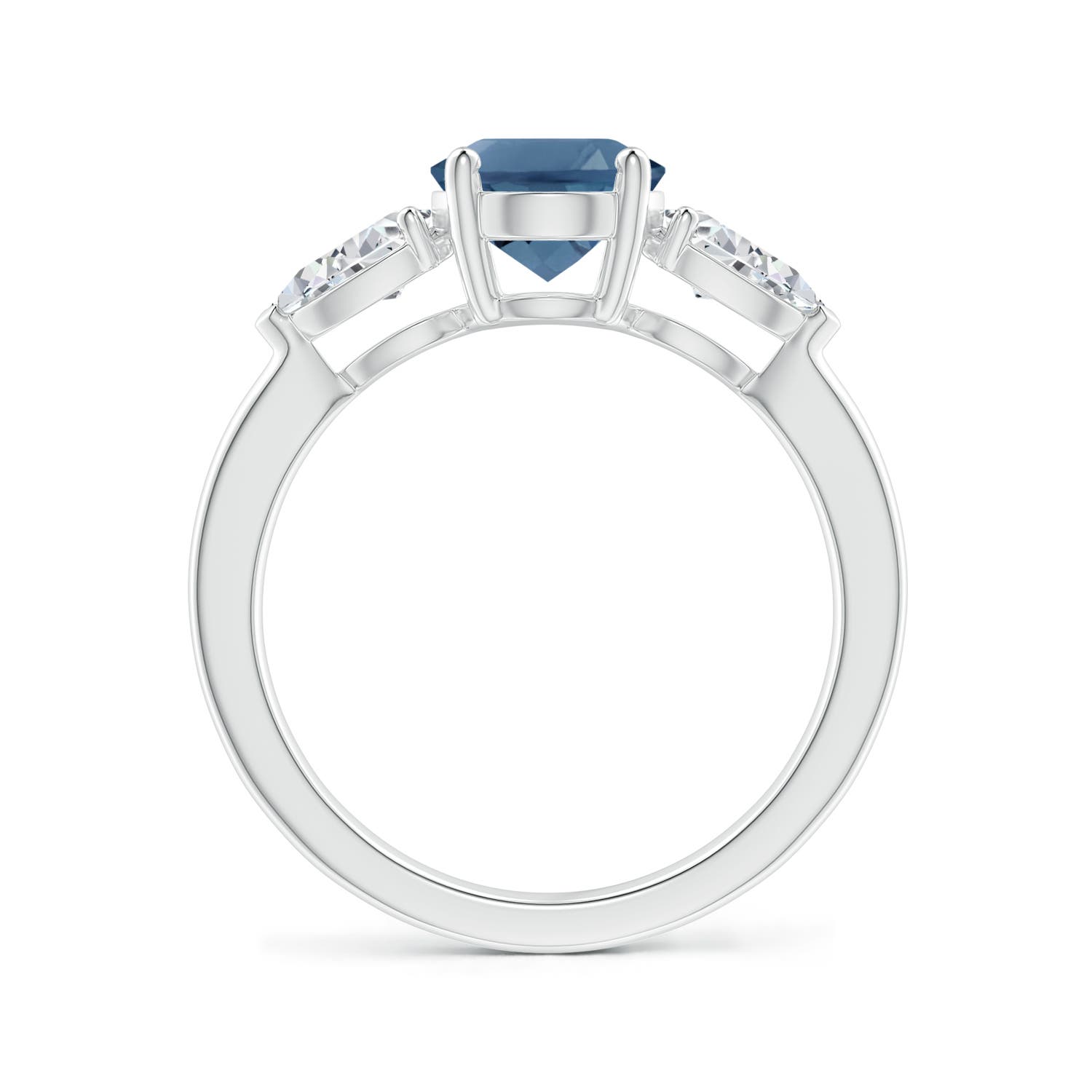 A - London Blue Topaz / 3.05 CT / 14 KT White Gold