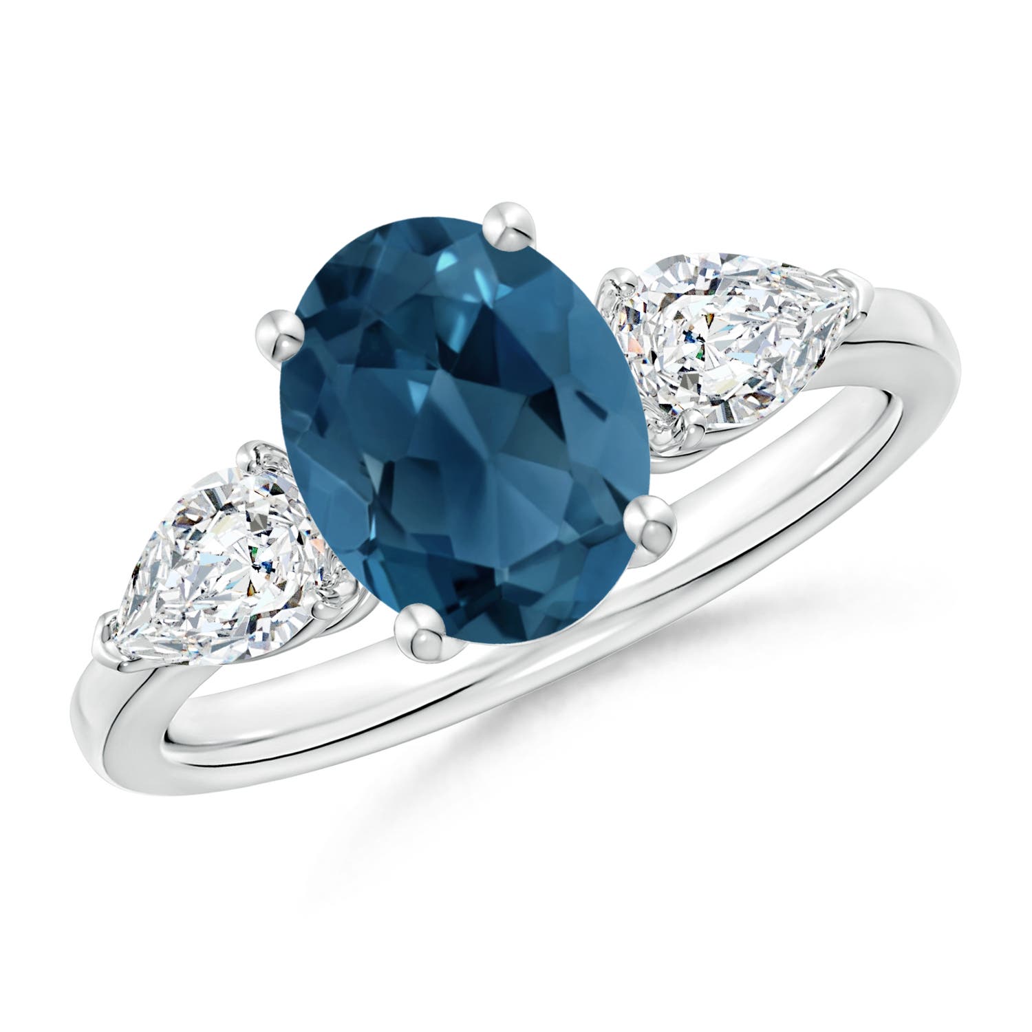 AA - London Blue Topaz / 3.05 CT / 14 KT White Gold