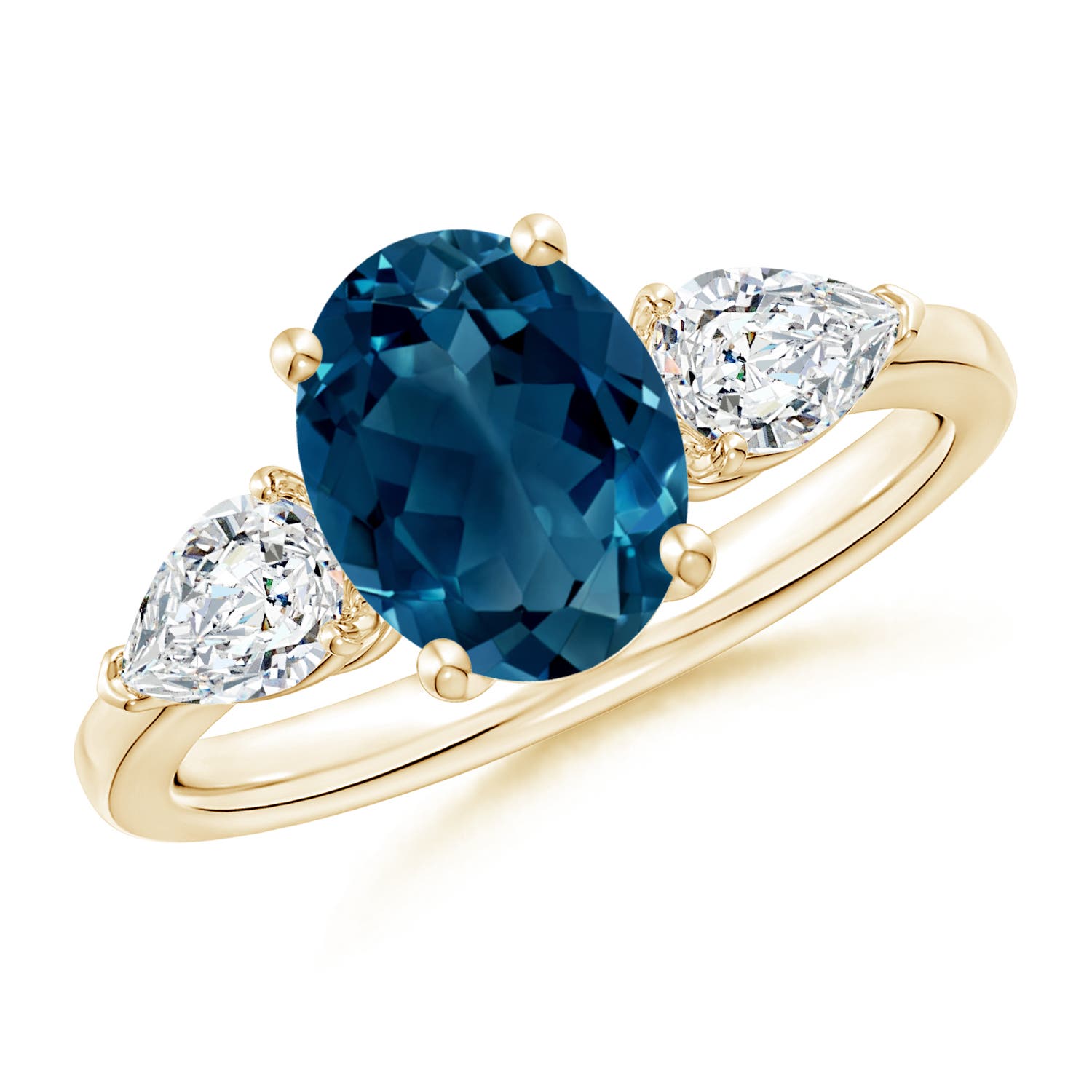 AAAA - London Blue Topaz / 3.05 CT / 14 KT Yellow Gold