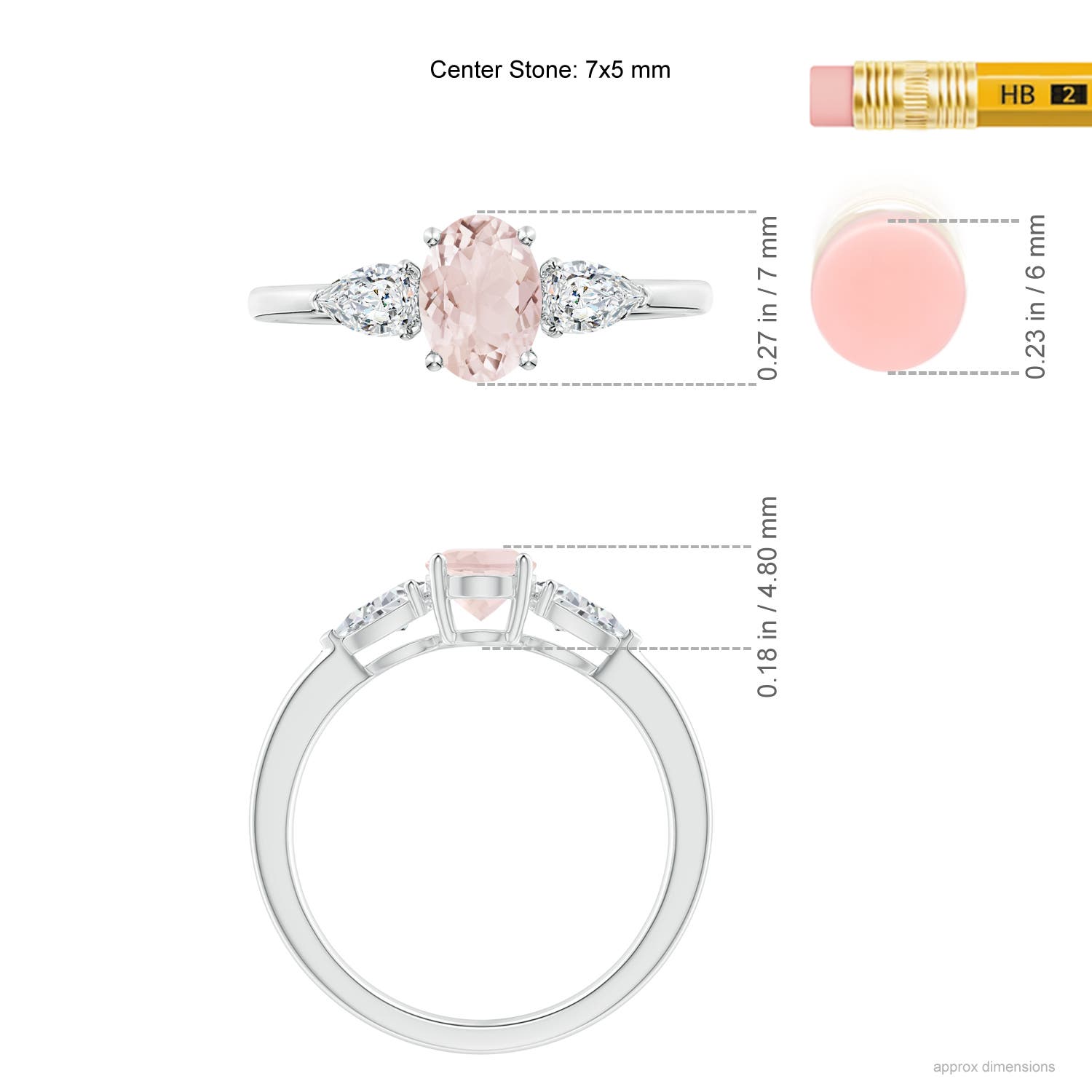 A - Morganite / 1.1 CT / 14 KT White Gold