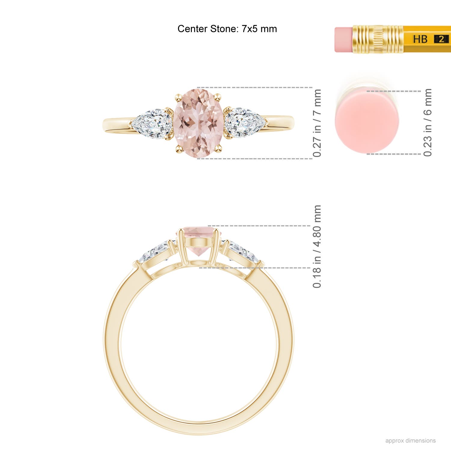 AAA - Morganite / 1.1 CT / 14 KT Yellow Gold