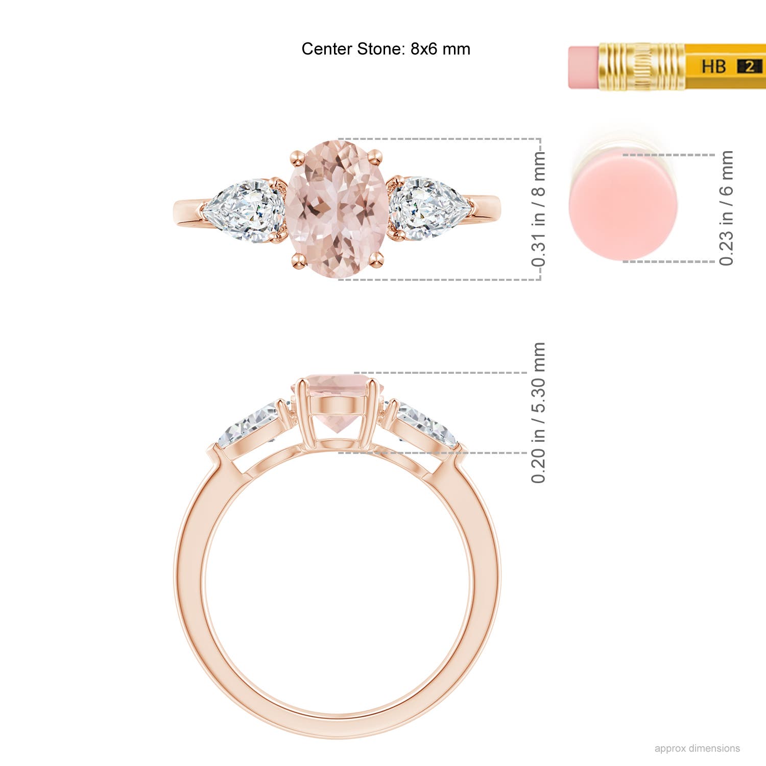 AAA - Morganite / 1.9 CT / 14 KT Rose Gold