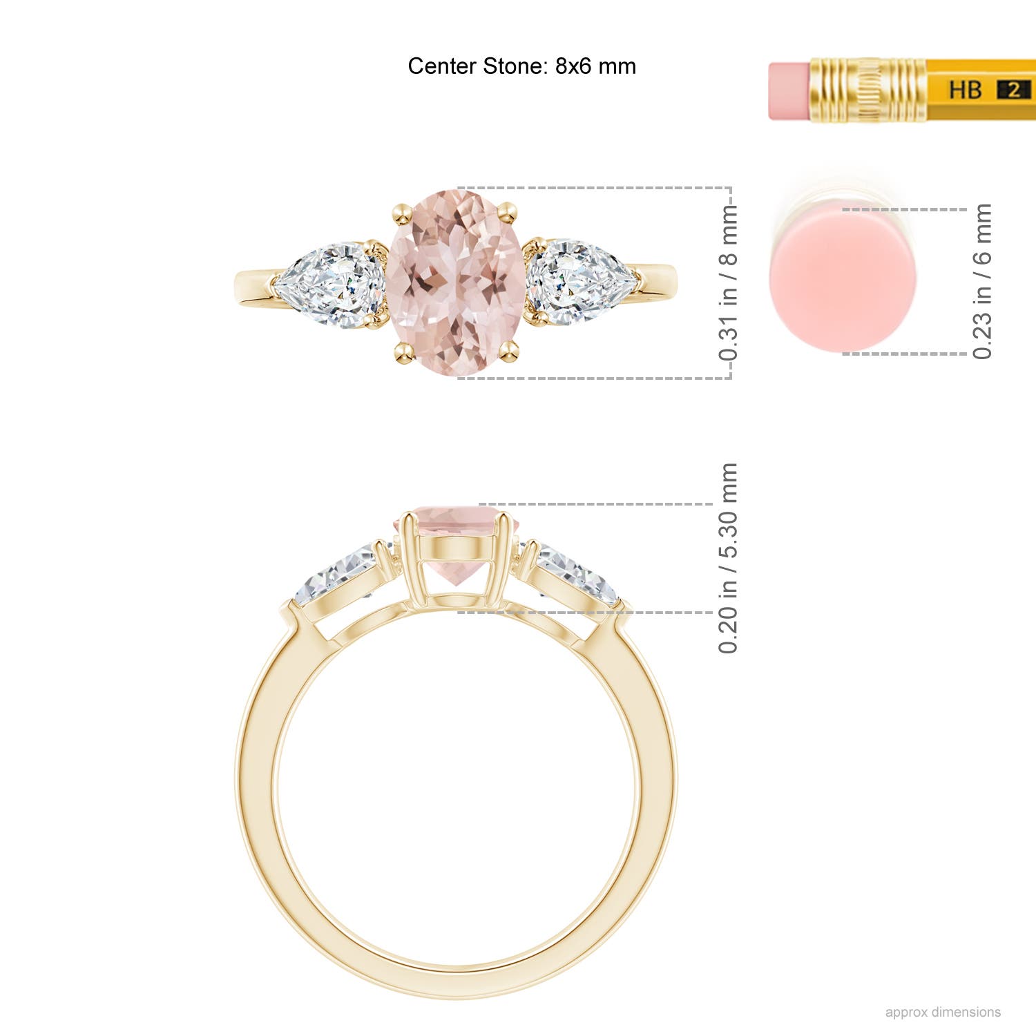 AAA - Morganite / 1.9 CT / 14 KT Yellow Gold