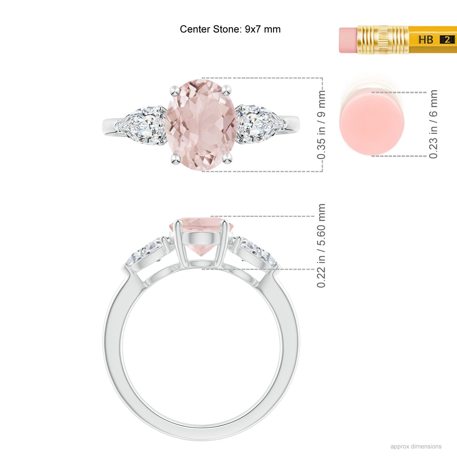 A - Morganite / 2.45 CT / 14 KT White Gold