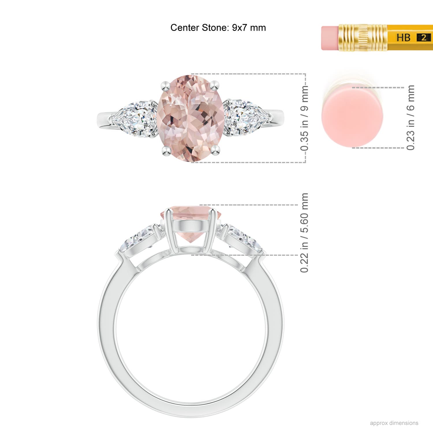 AA - Morganite / 2.45 CT / 14 KT White Gold