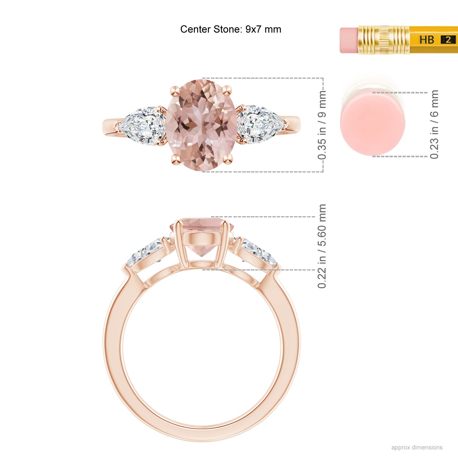 AAA - Morganite / 2.45 CT / 14 KT Rose Gold