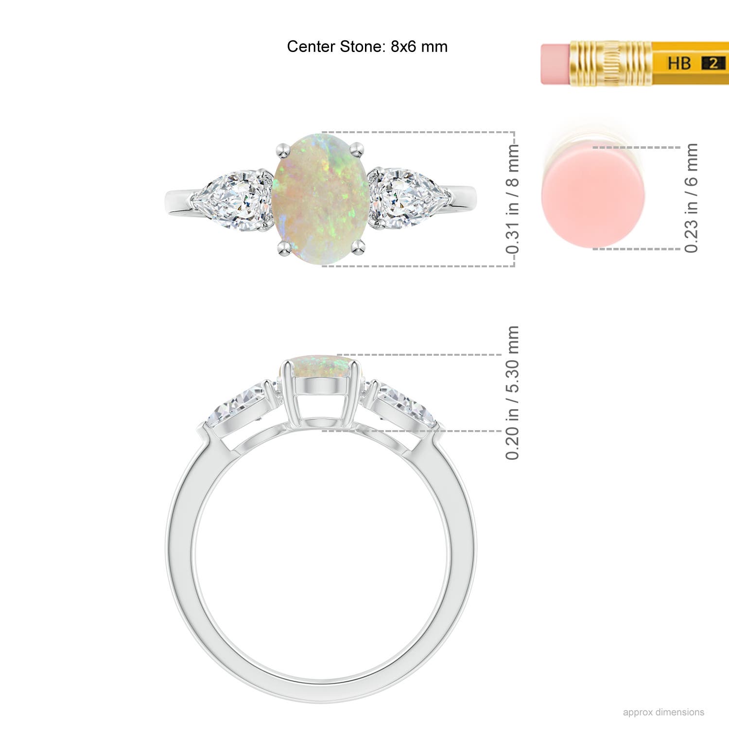 AAA - Opal / 1.6 CT / 14 KT White Gold