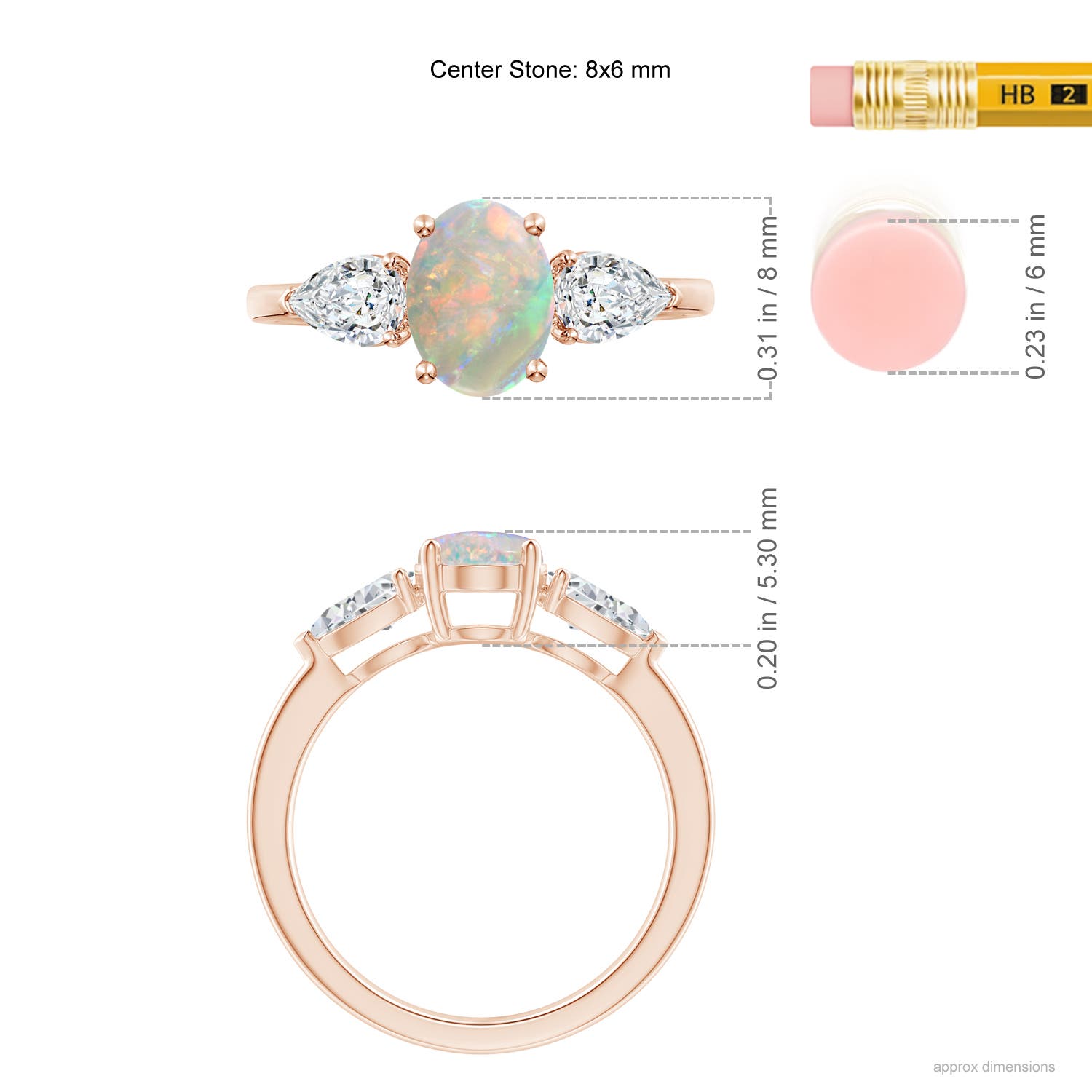 AAAA - Opal / 1.6 CT / 14 KT Rose Gold