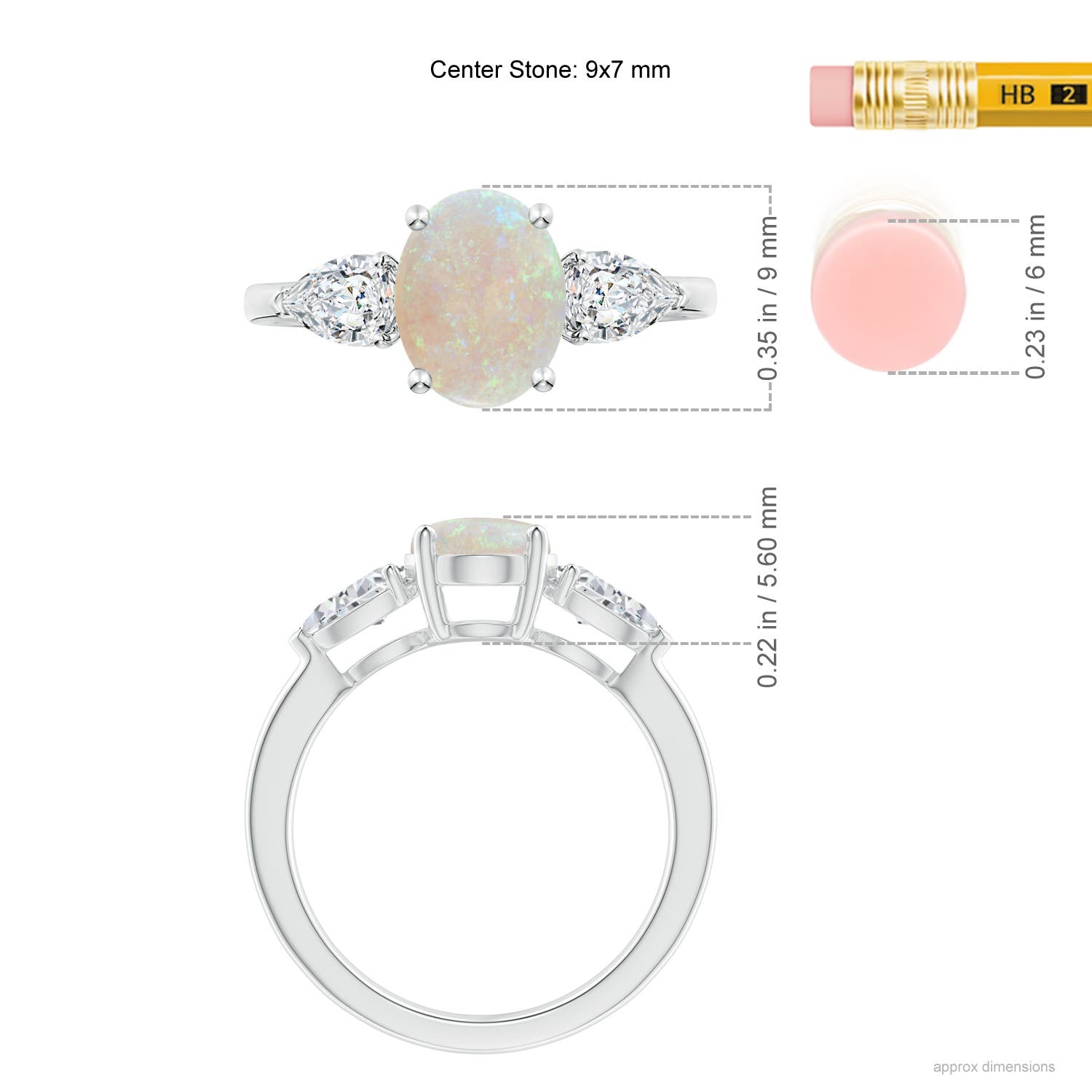 AA - Opal / 1.9 CT / 14 KT White Gold