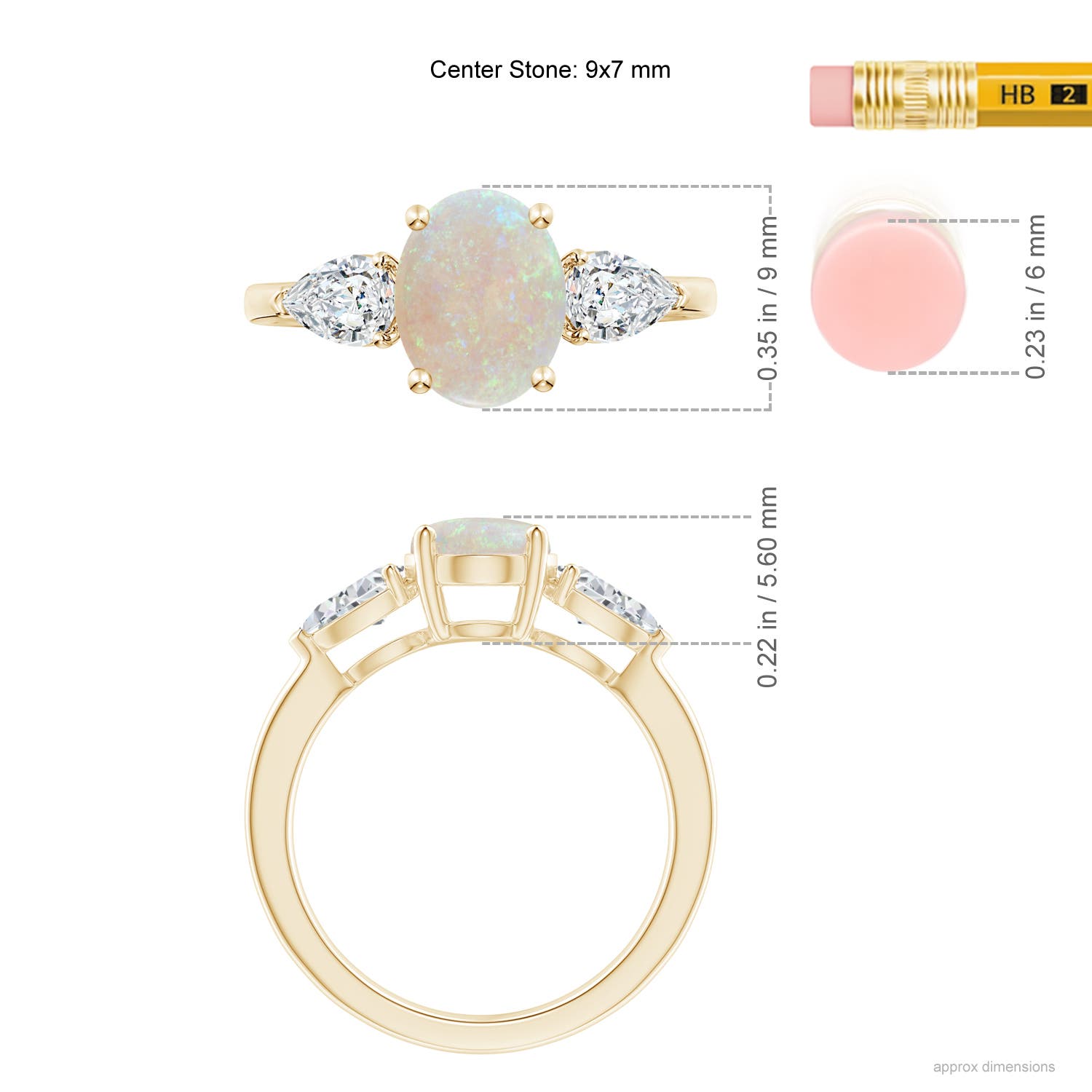 AA - Opal / 1.9 CT / 14 KT Yellow Gold