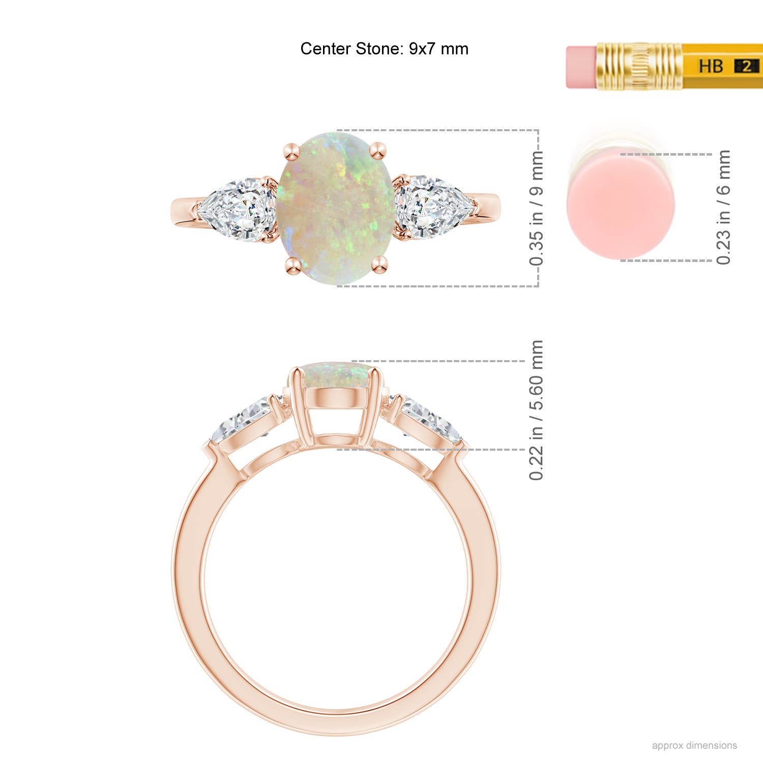 AAA - Opal / 1.9 CT / 14 KT Rose Gold