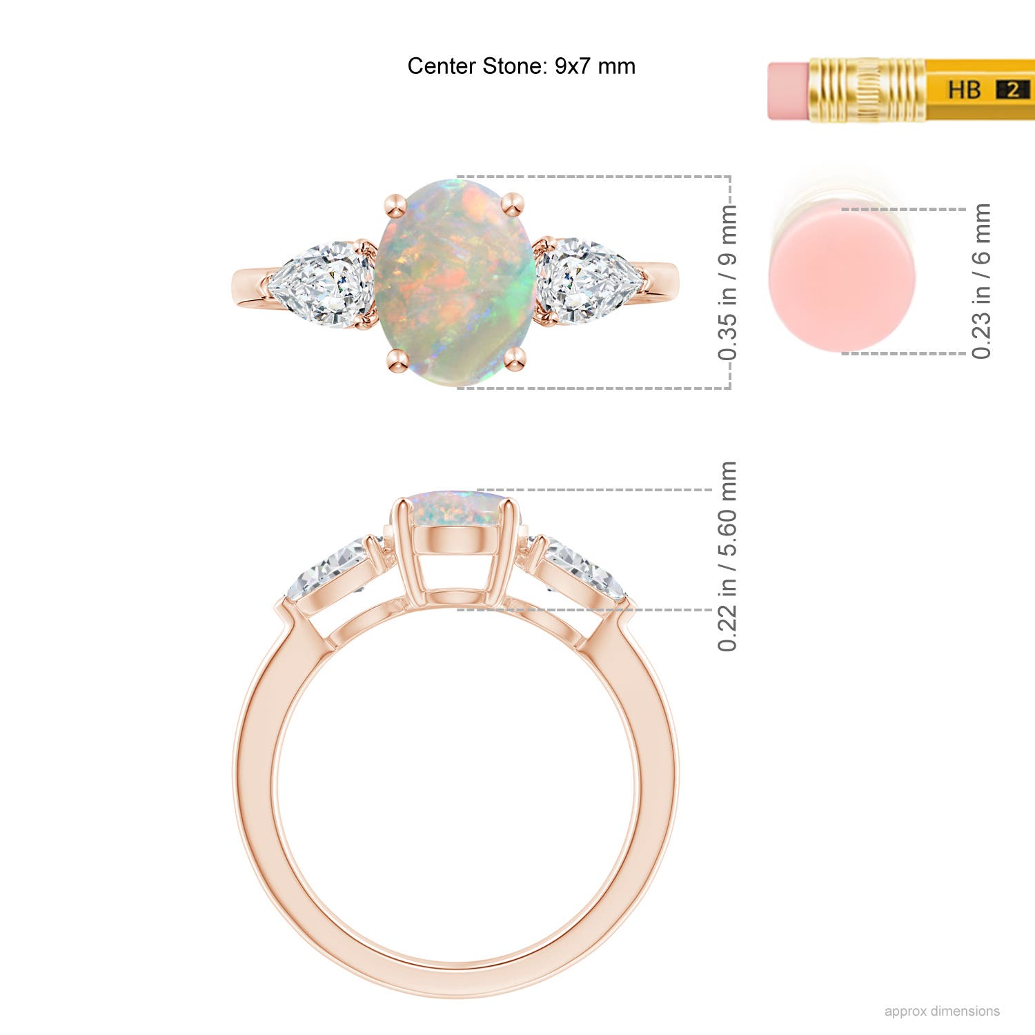 AAAA - Opal / 1.9 CT / 14 KT Rose Gold