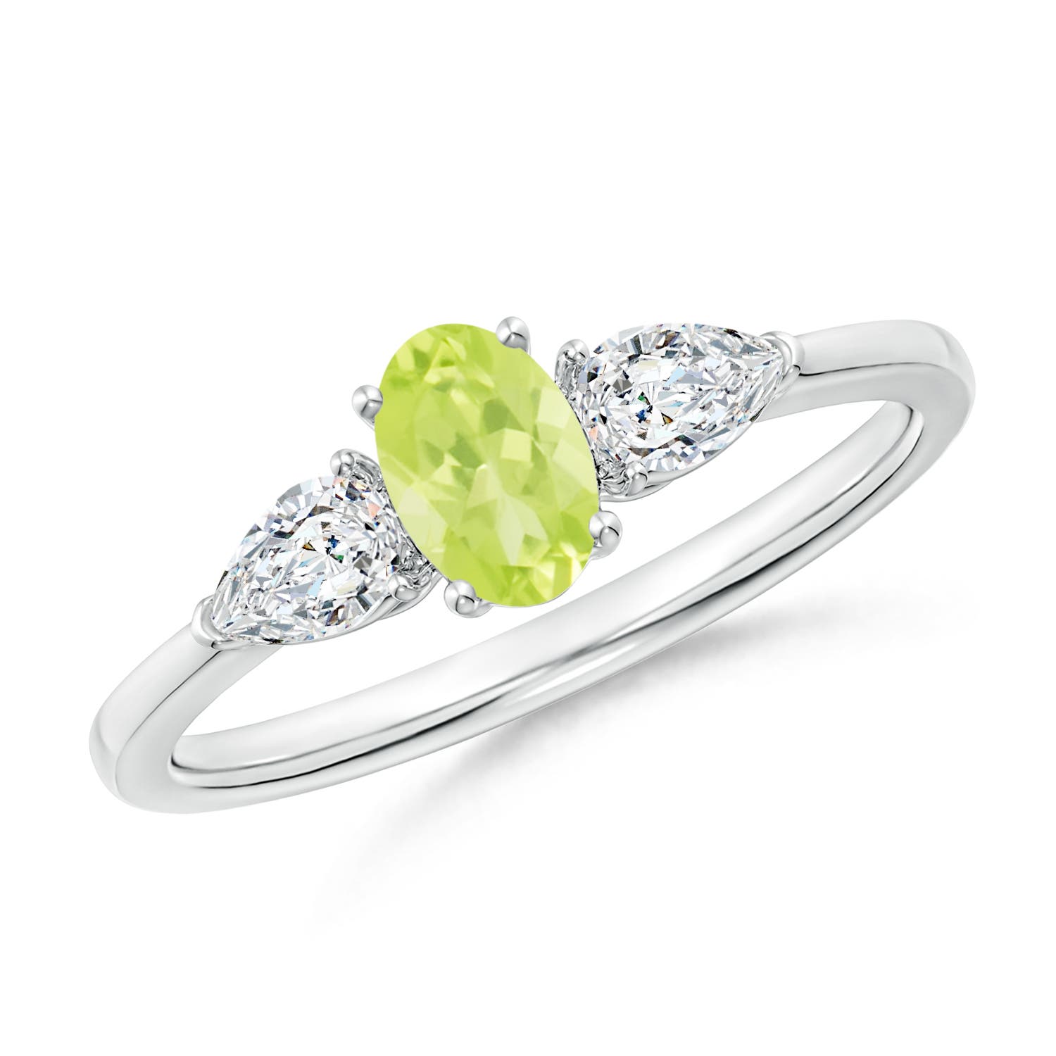 A - Peridot / 0.88 CT / 14 KT White Gold