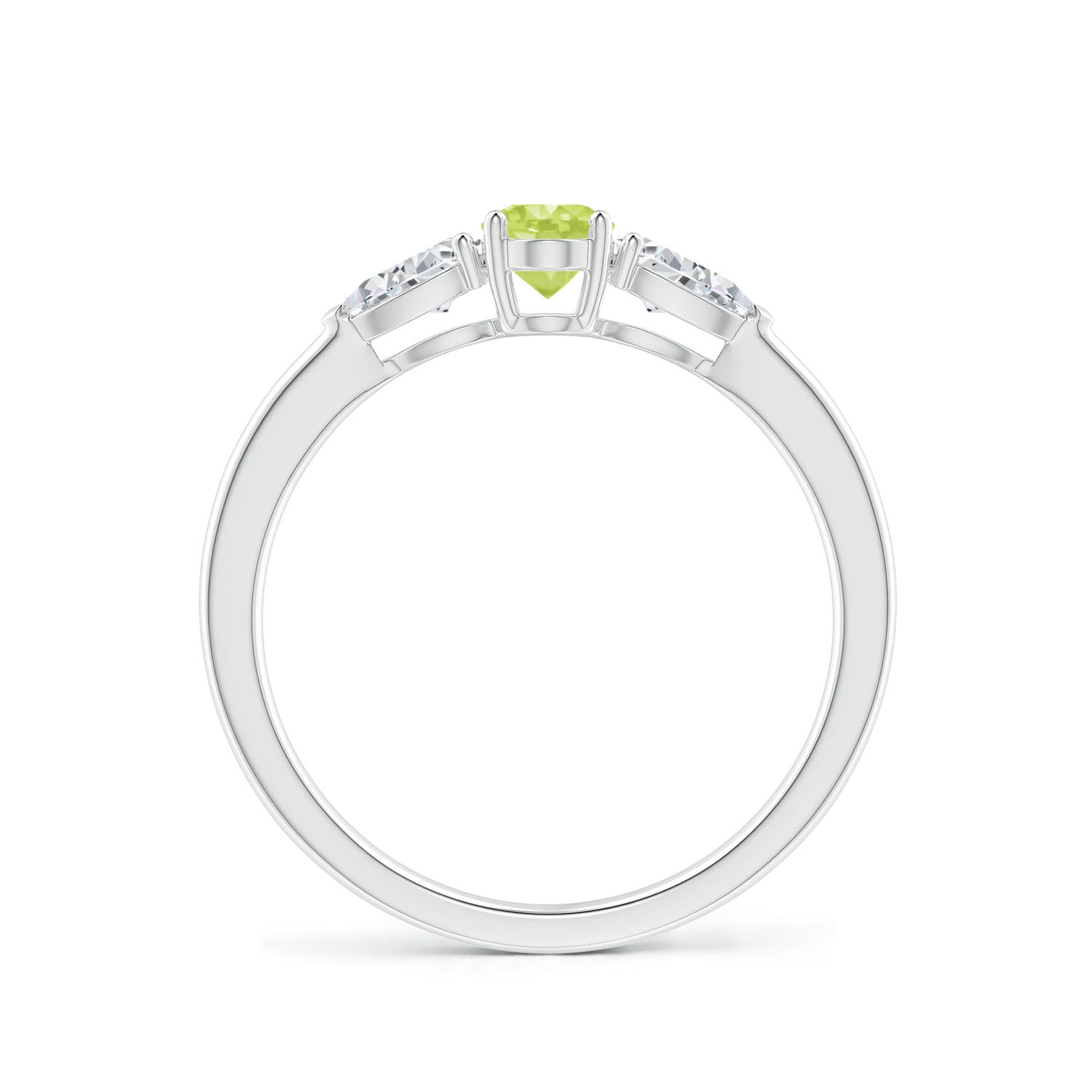 A - Peridot / 0.88 CT / 14 KT White Gold