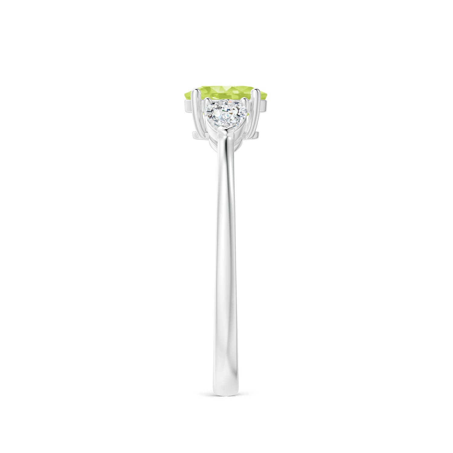 A - Peridot / 0.88 CT / 14 KT White Gold