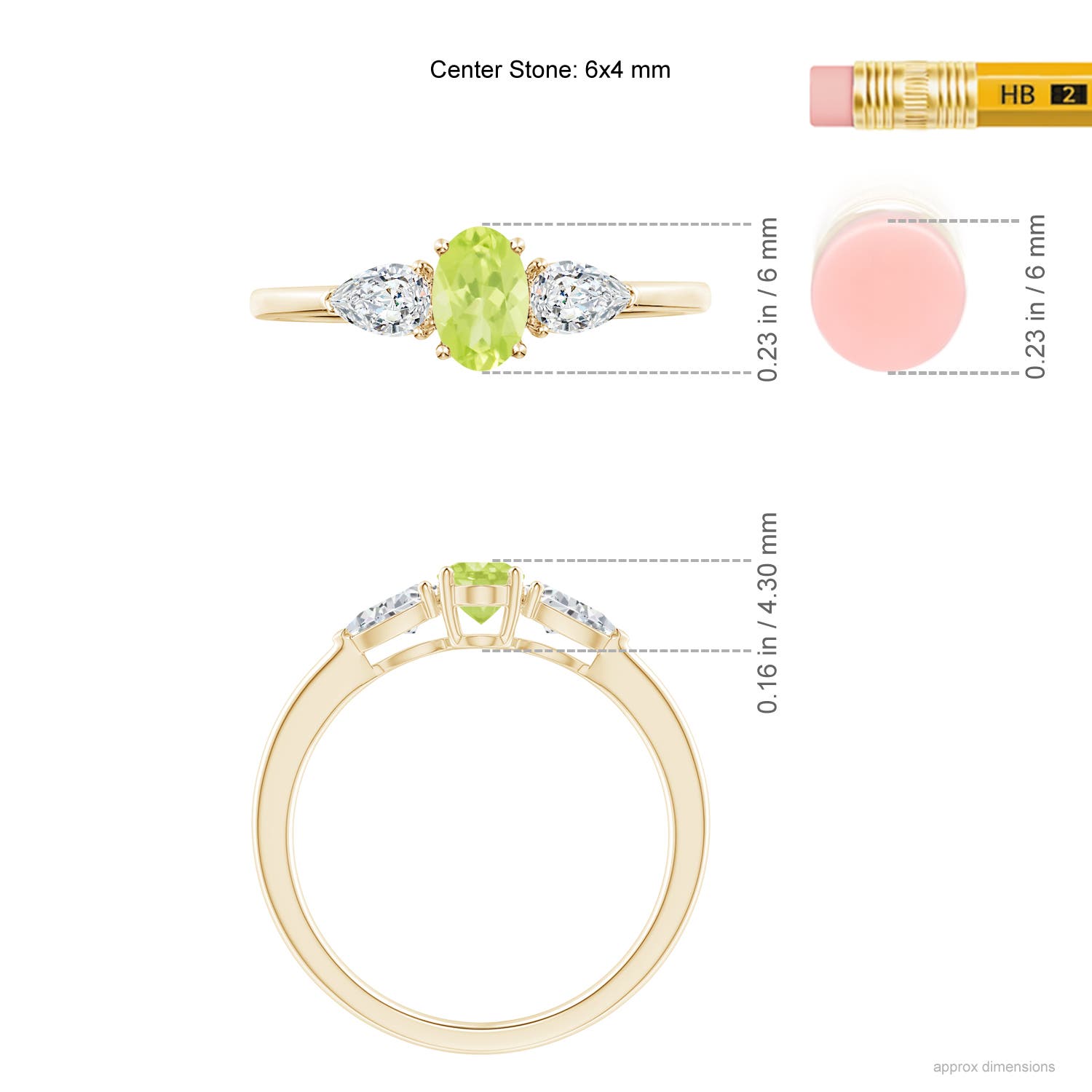 A - Peridot / 0.88 CT / 14 KT Yellow Gold