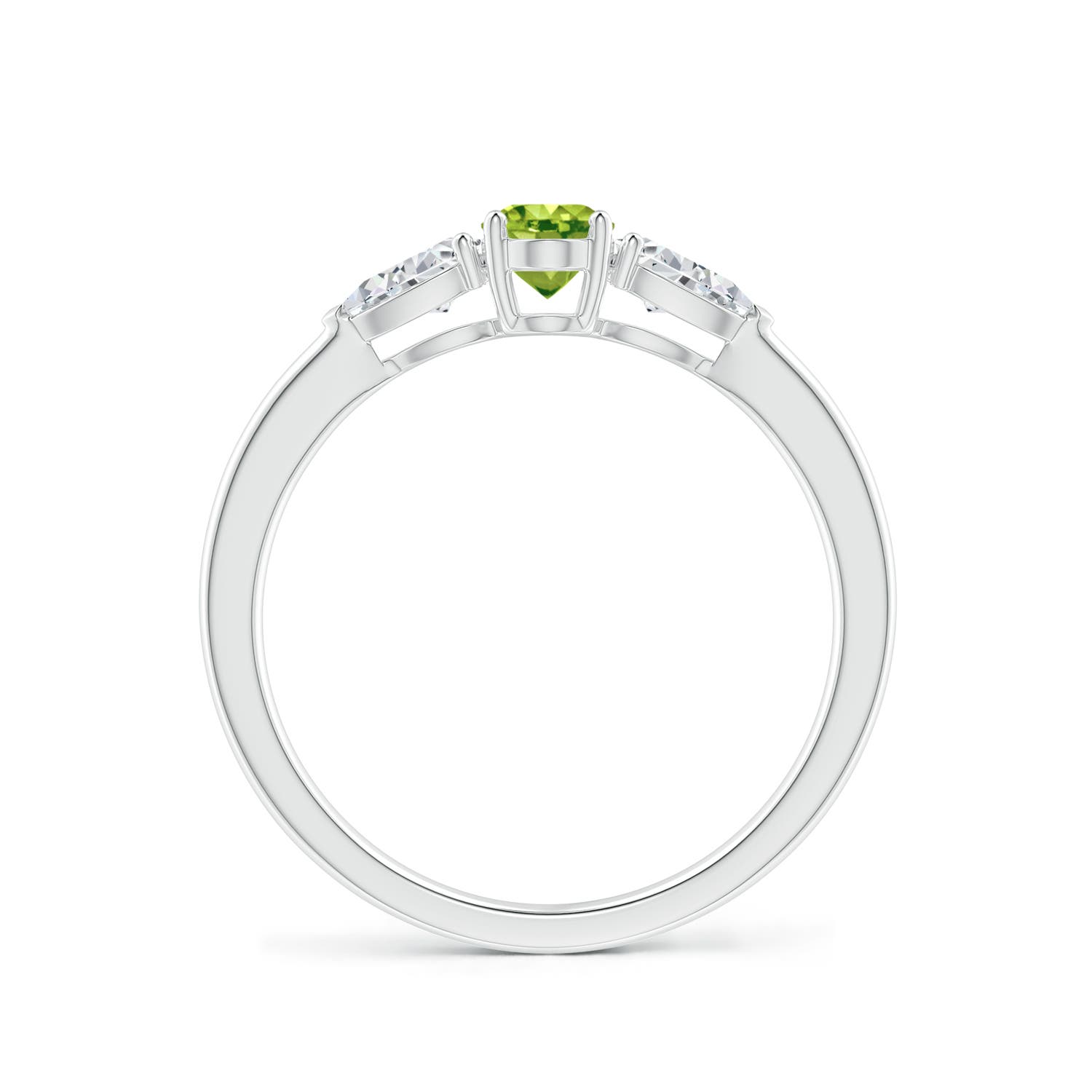 AAA - Peridot / 0.88 CT / 14 KT White Gold