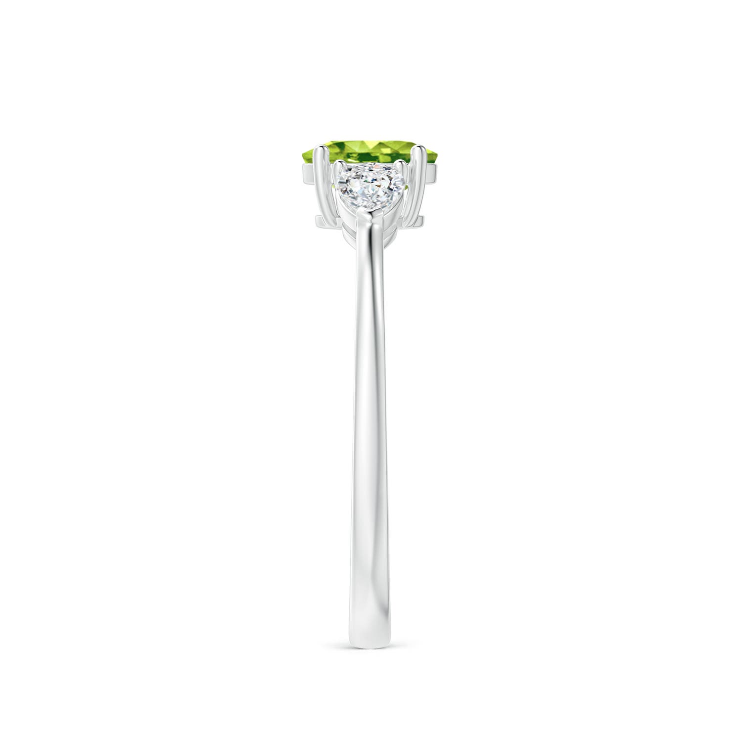 AAA - Peridot / 0.88 CT / 14 KT White Gold