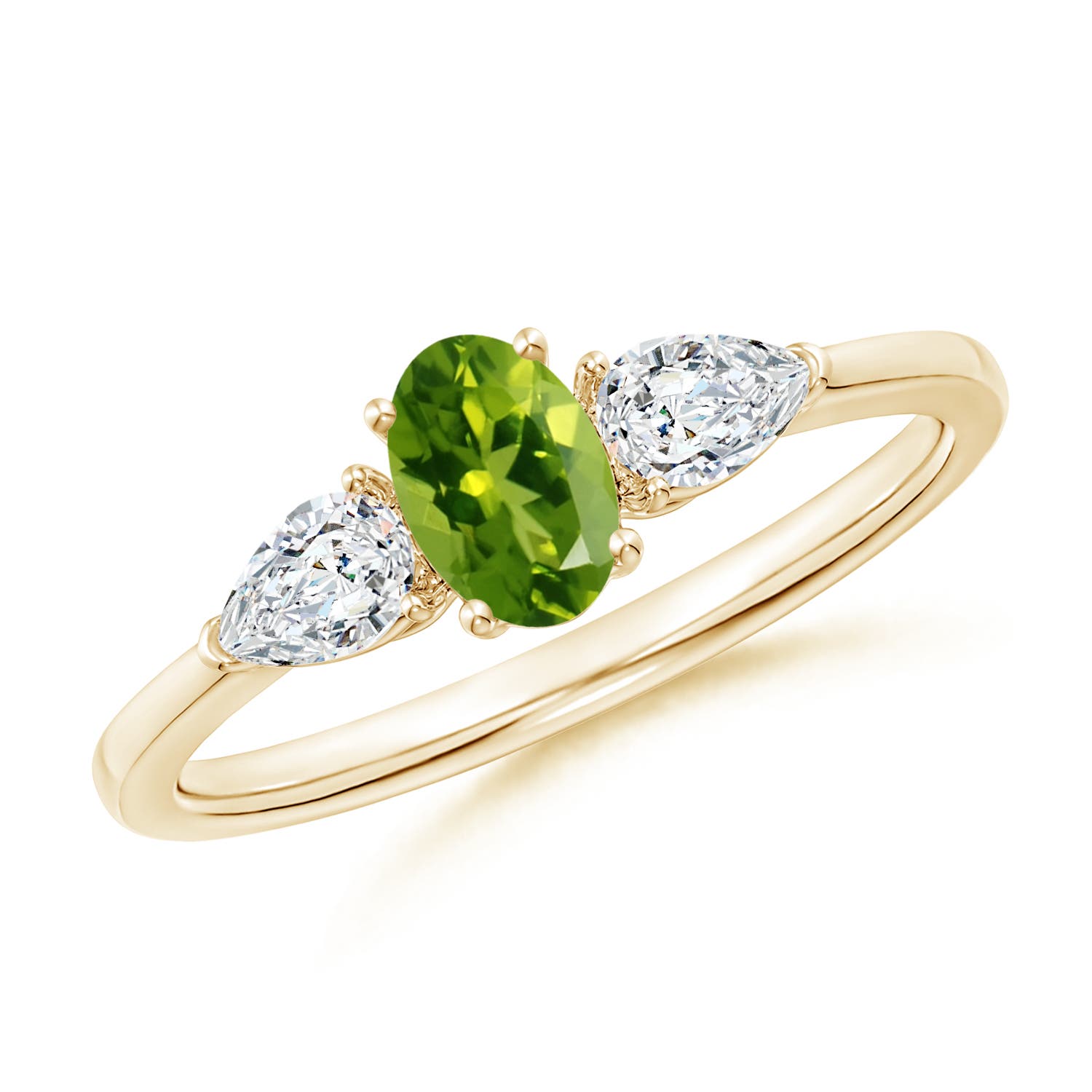 AAAA - Peridot / 0.88 CT / 14 KT Yellow Gold