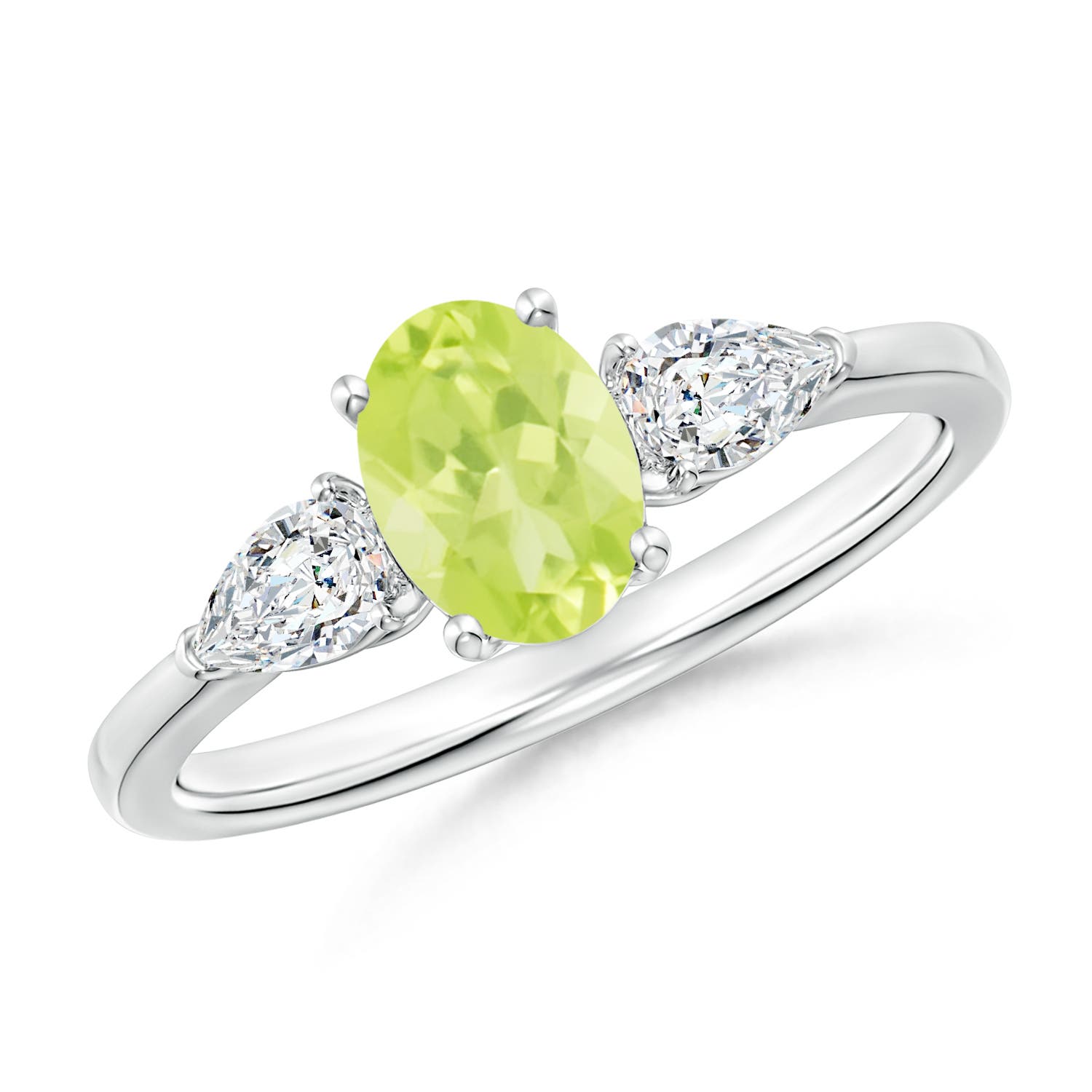 A - Peridot / 1.25 CT / 14 KT White Gold