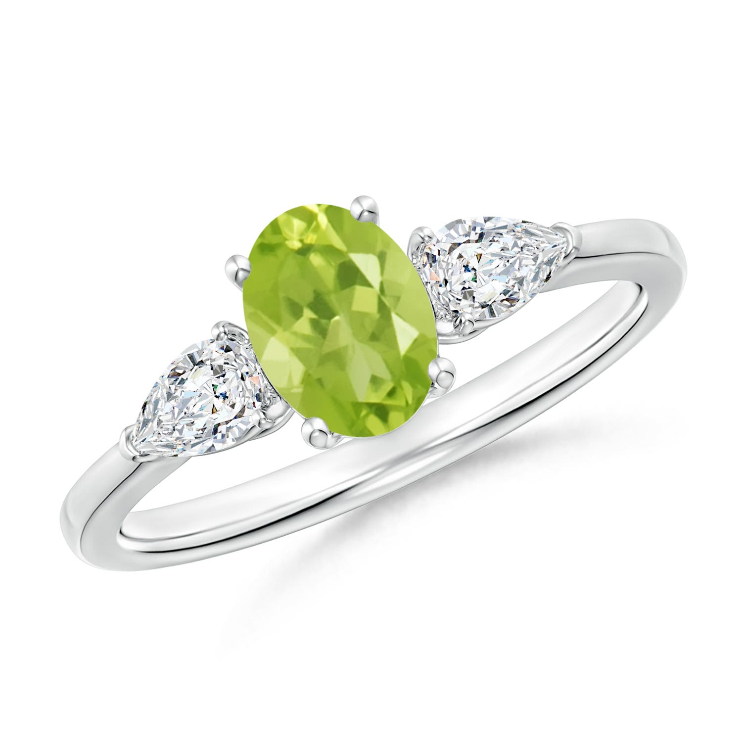 AA - Peridot / 1.25 CT / 14 KT White Gold