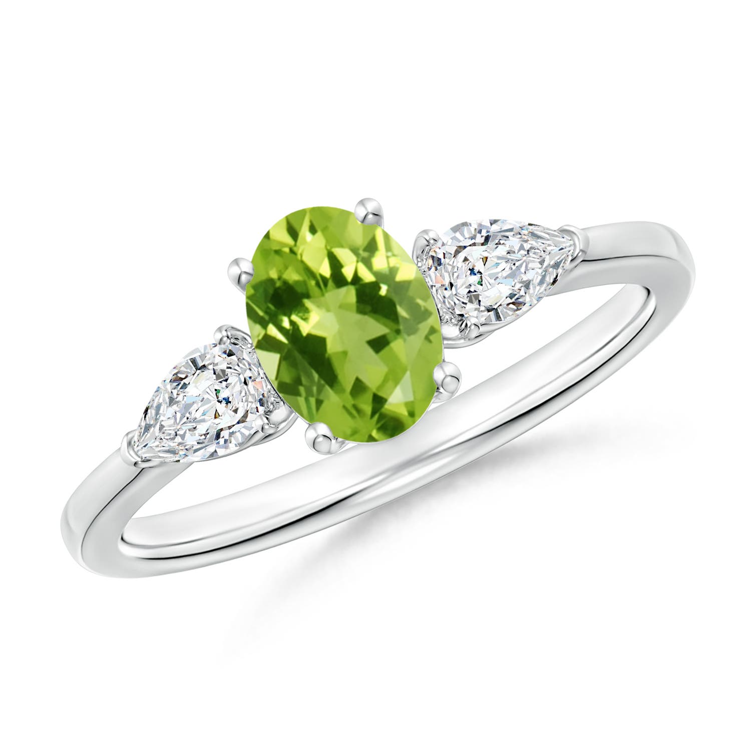 AAA - Peridot / 1.25 CT / 14 KT White Gold