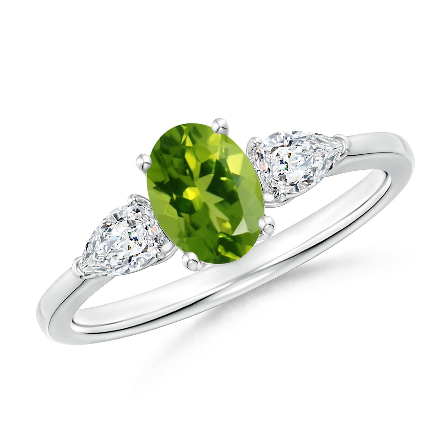 AAAA - Peridot / 1.25 CT / 14 KT White Gold