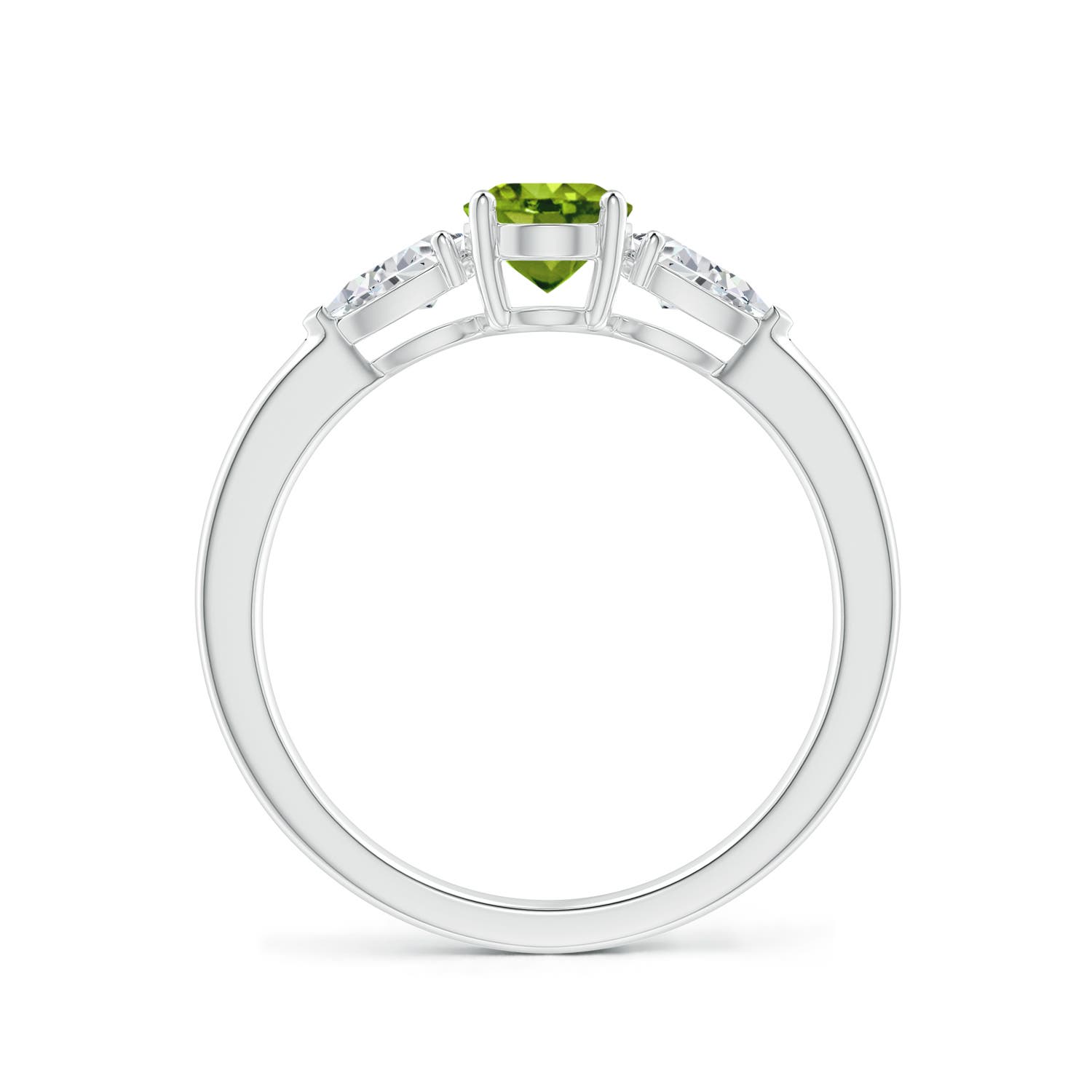 AAAA - Peridot / 1.25 CT / 14 KT White Gold