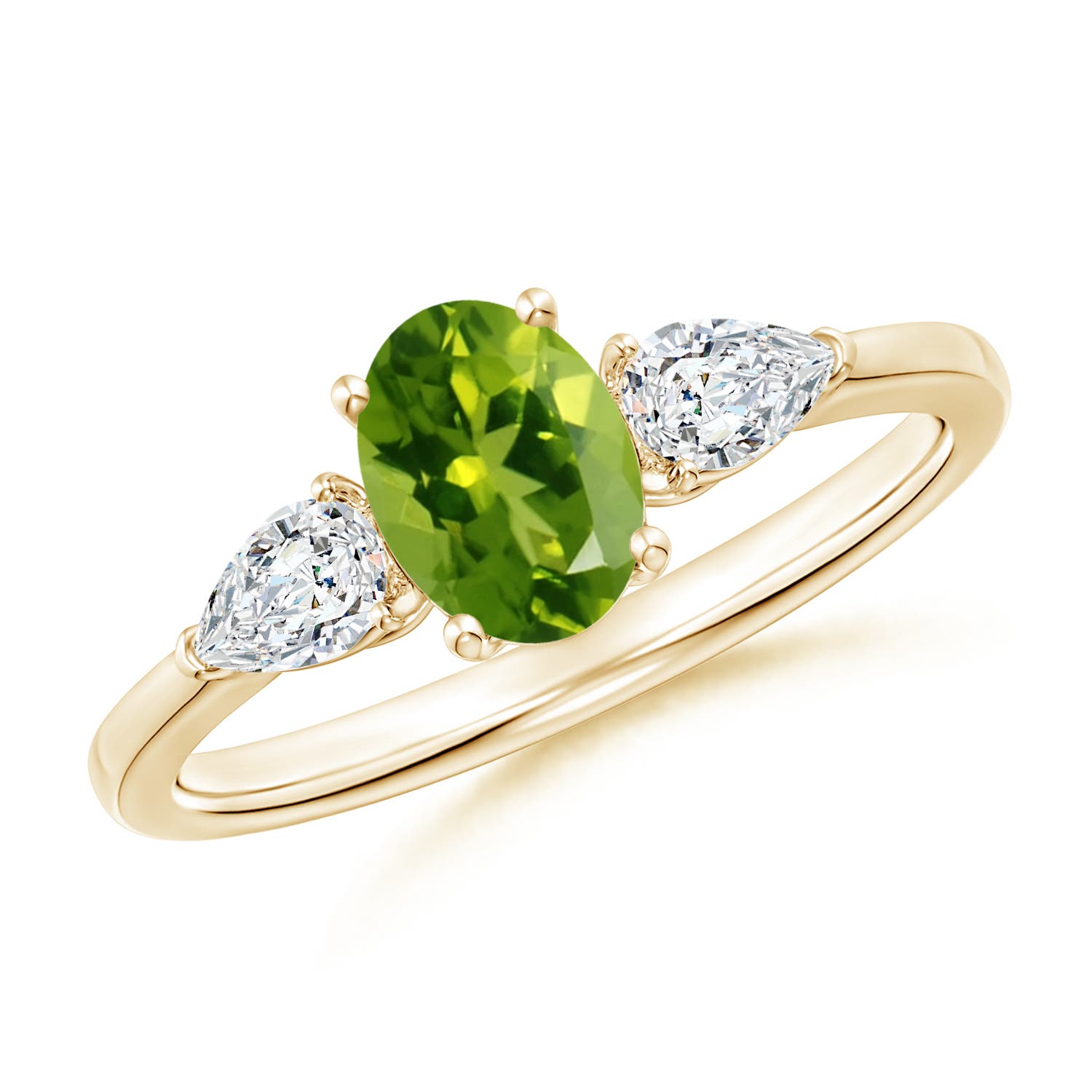 AAAA - Peridot / 1.25 CT / 14 KT Yellow Gold