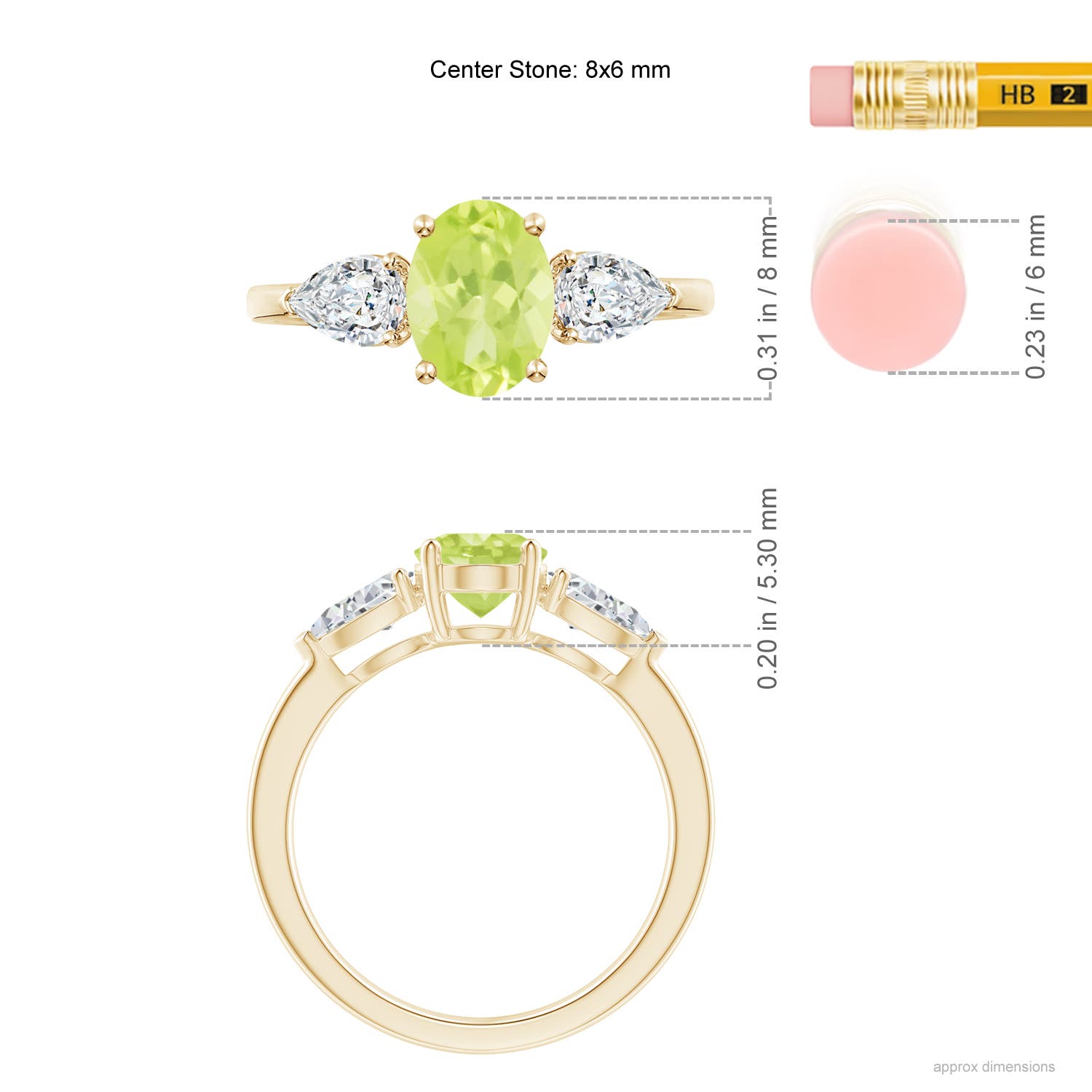 A - Peridot / 2.15 CT / 14 KT Yellow Gold