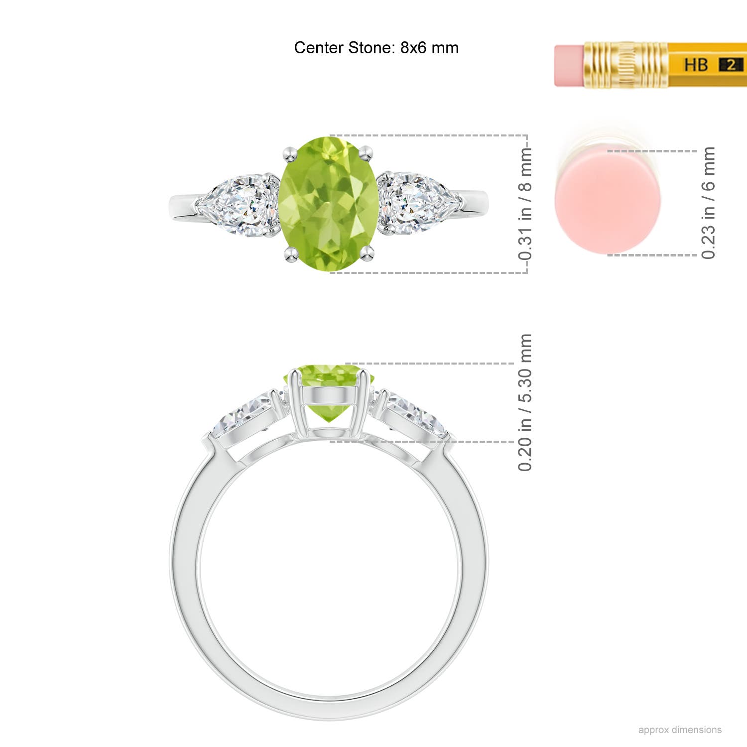 AA - Peridot / 2.15 CT / 14 KT White Gold